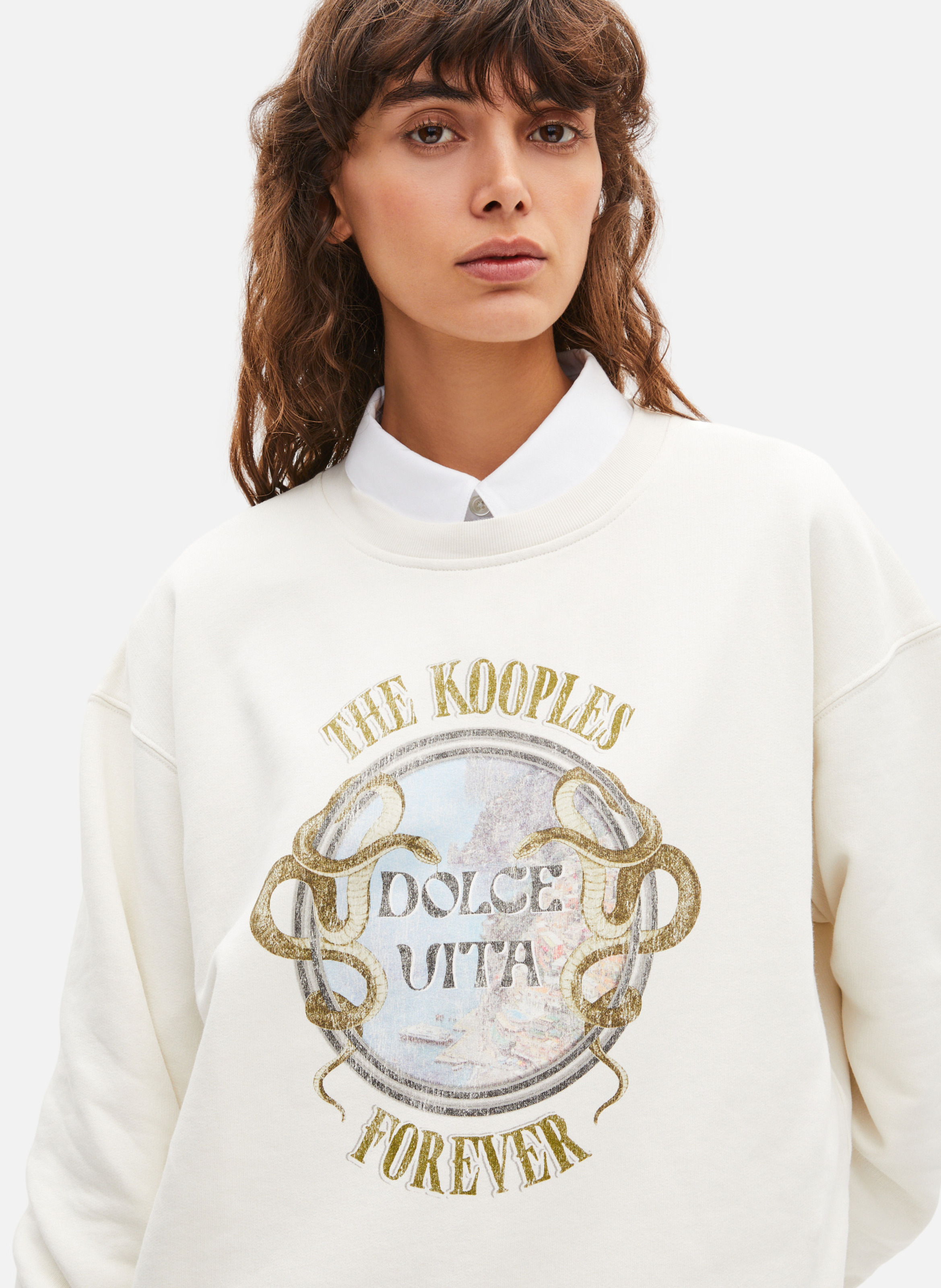 Sweatshirt with screen print THE KOOPLES Beige