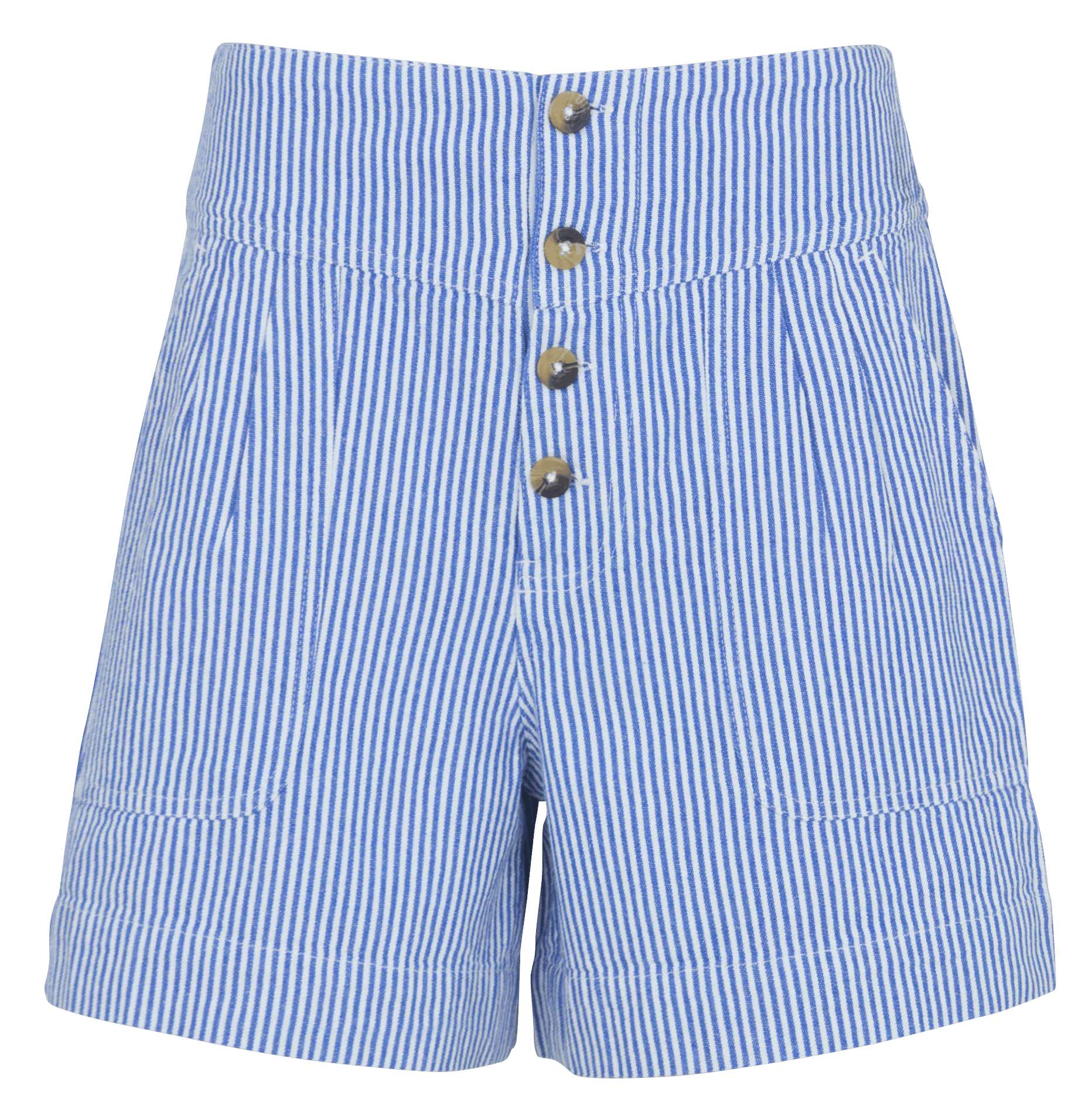 Kurze High-Waist-Hose aus Bio-Baumwolle. LEON & HARPER Blau