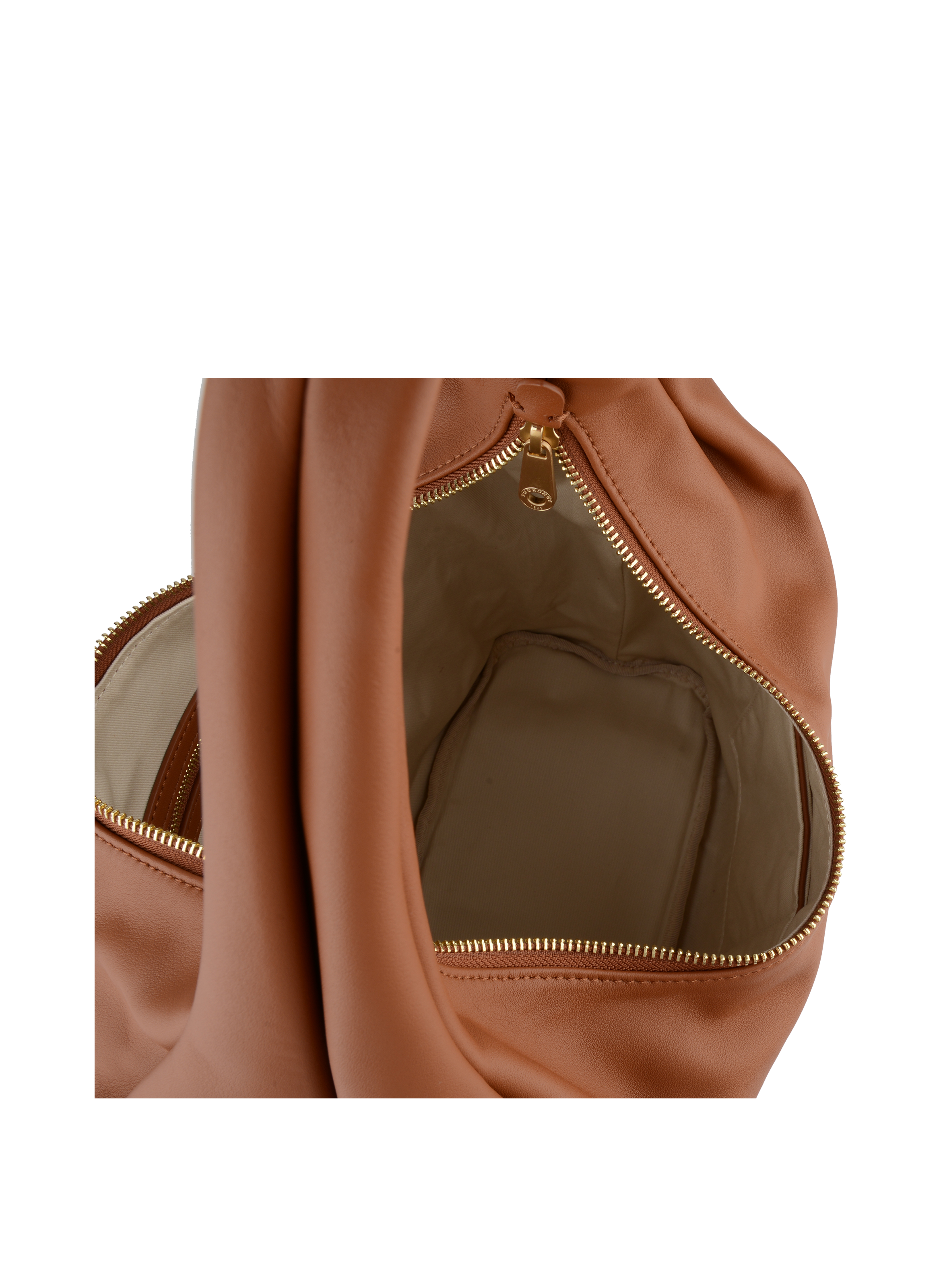 Calfskin leather shoulder bag Brown