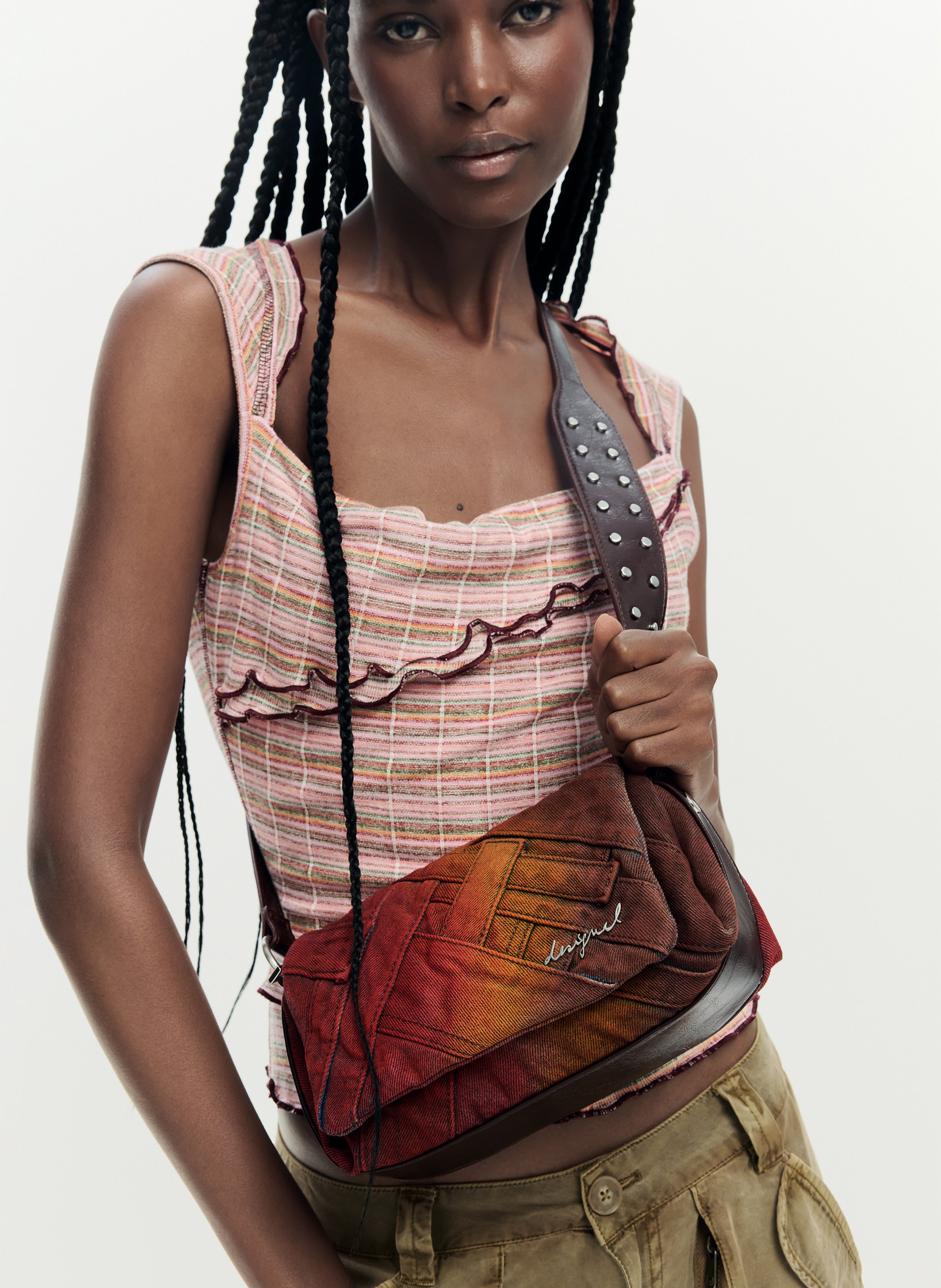 Sac bandoulière à rabat en patch  DESIGUAL Multicolore