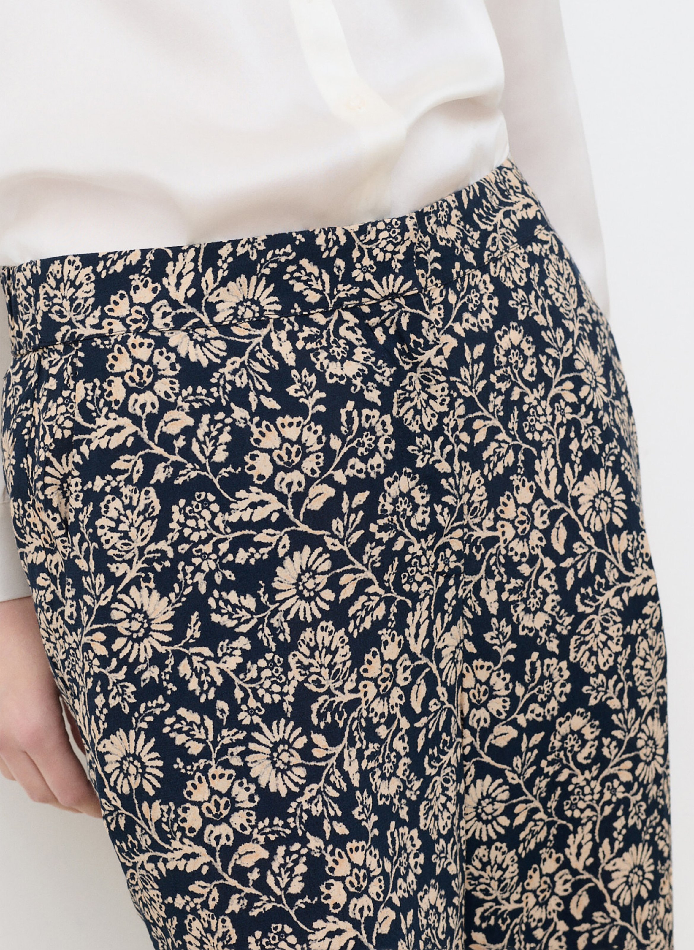 Pantalon large imprimé CAROLL Bleu