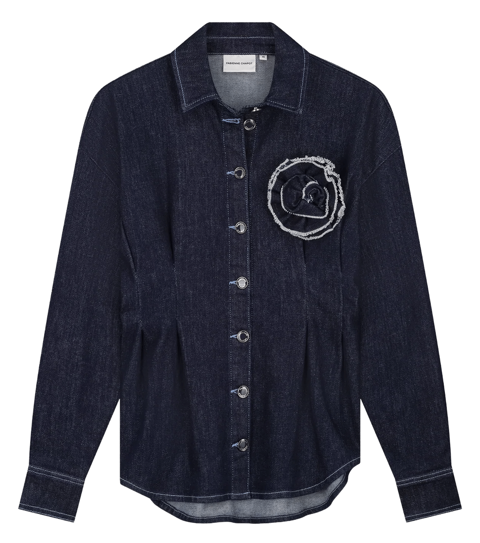 Camicia collo classico in denim FABIENNE CHAPOT Nero