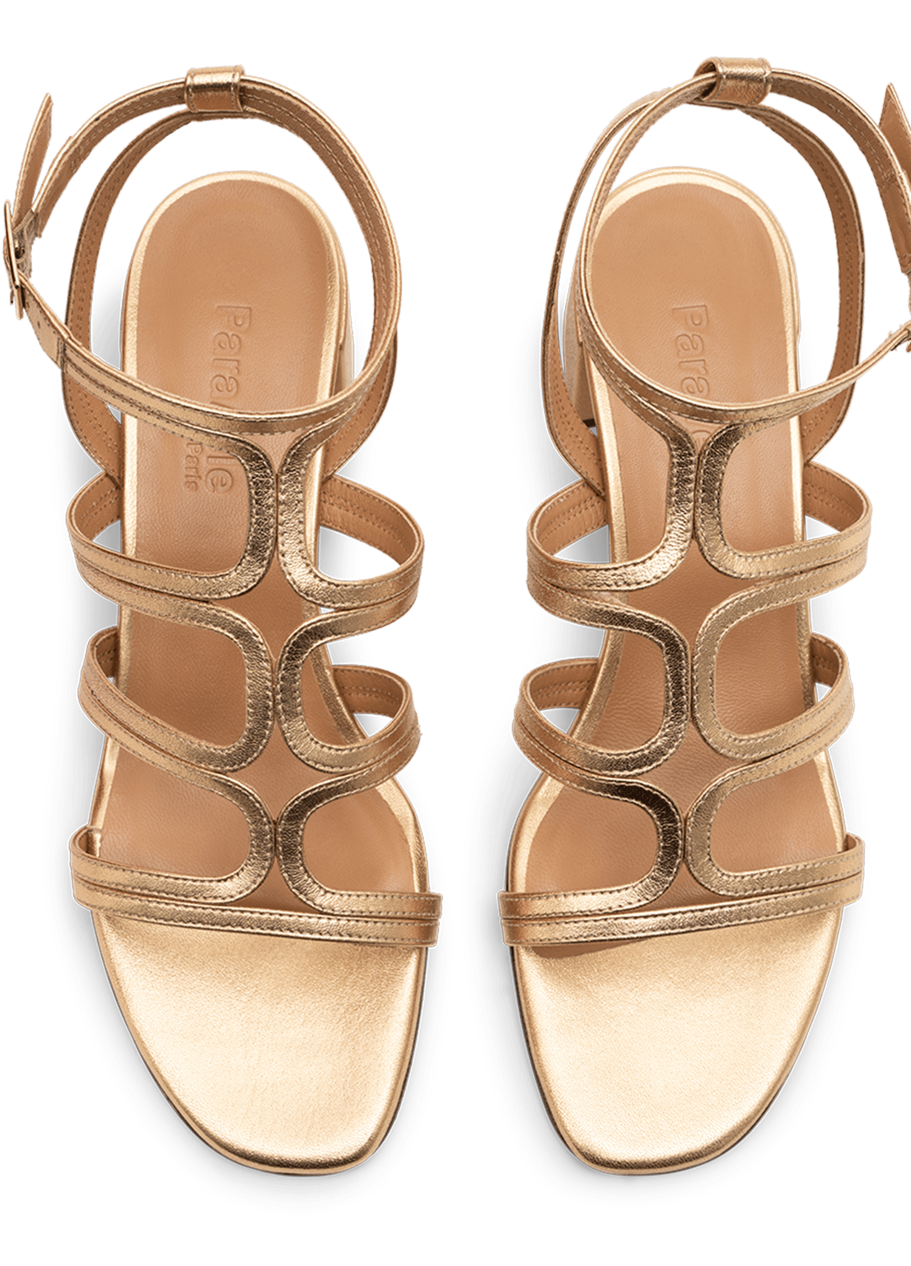 Sandales en cuir nappa or PARALLELE PARIS Doré
