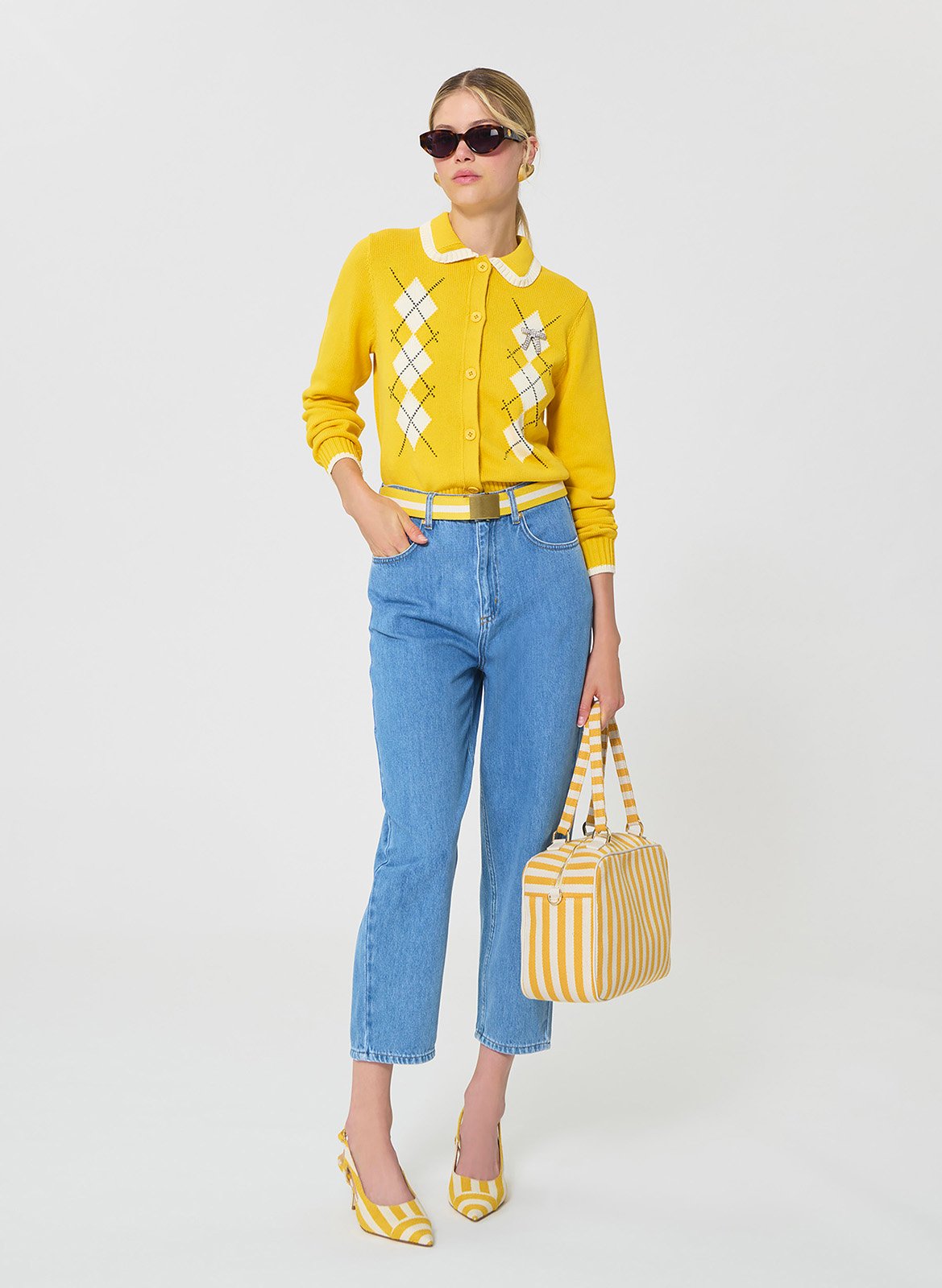 Jean mom taille haute uni TARA JARMON Bleu