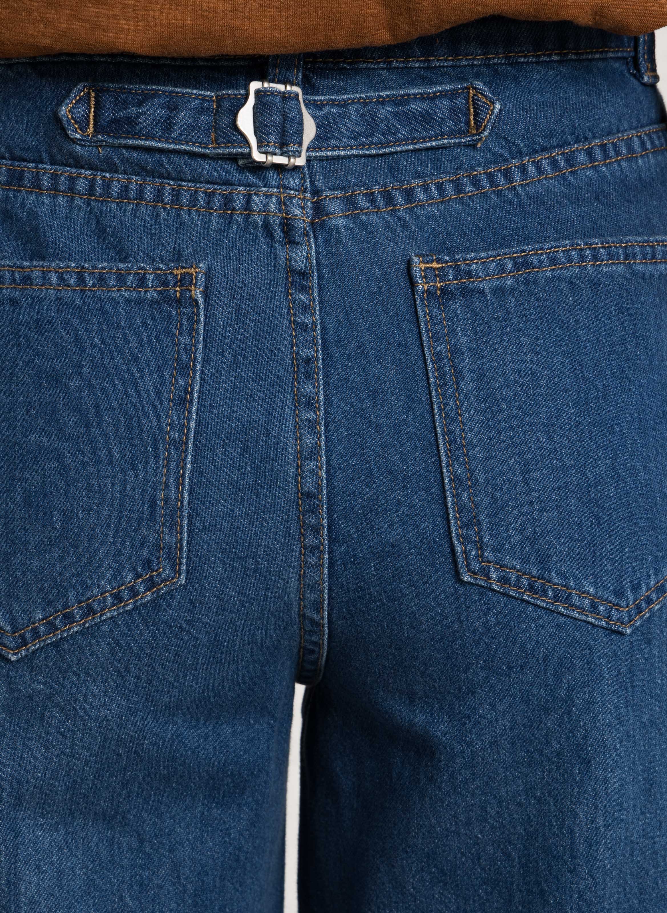 Cropped, wijde katoenen jeans MAISON 123 Blauw