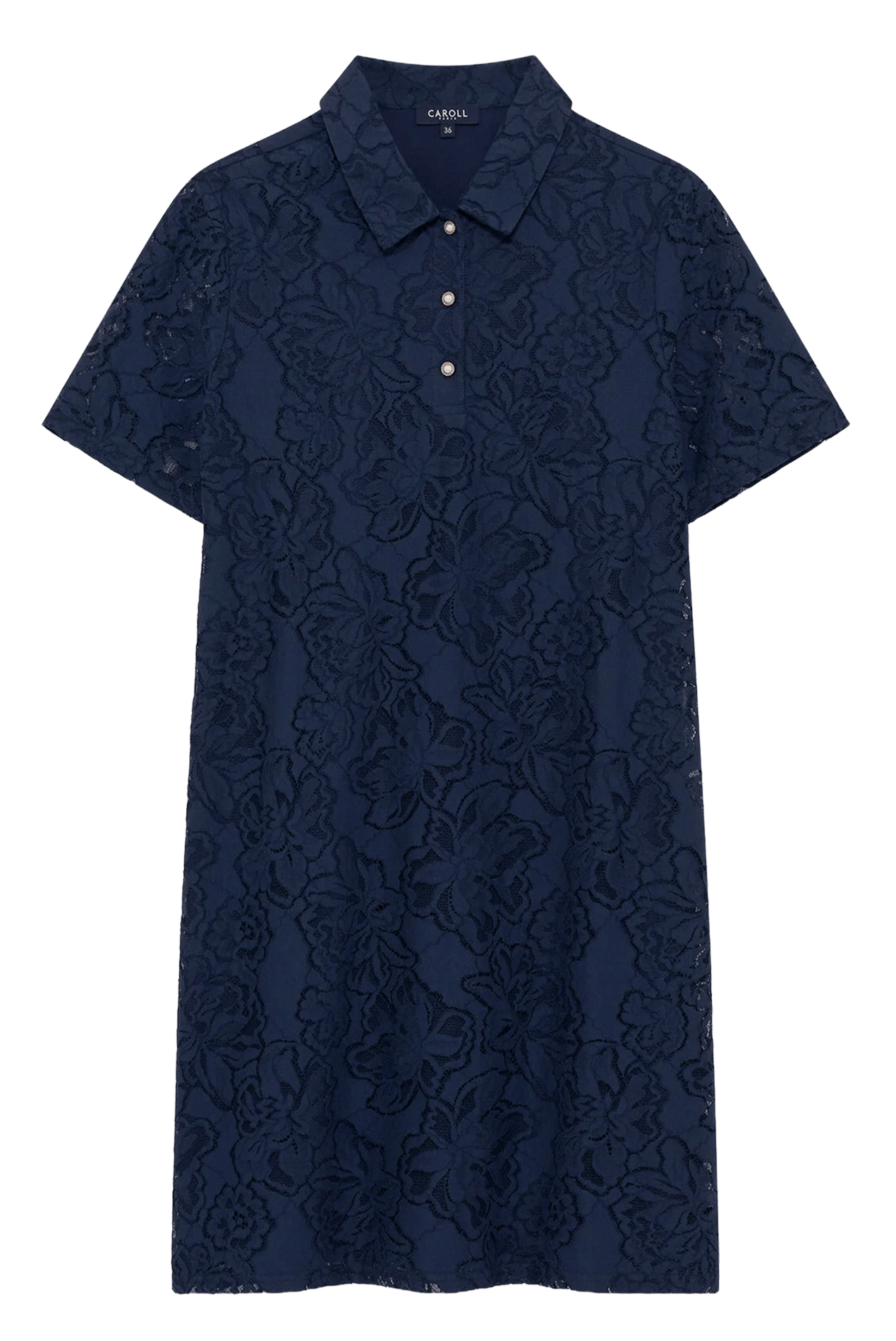 Robe courte droite en coton mélangé CAROLL Bleu