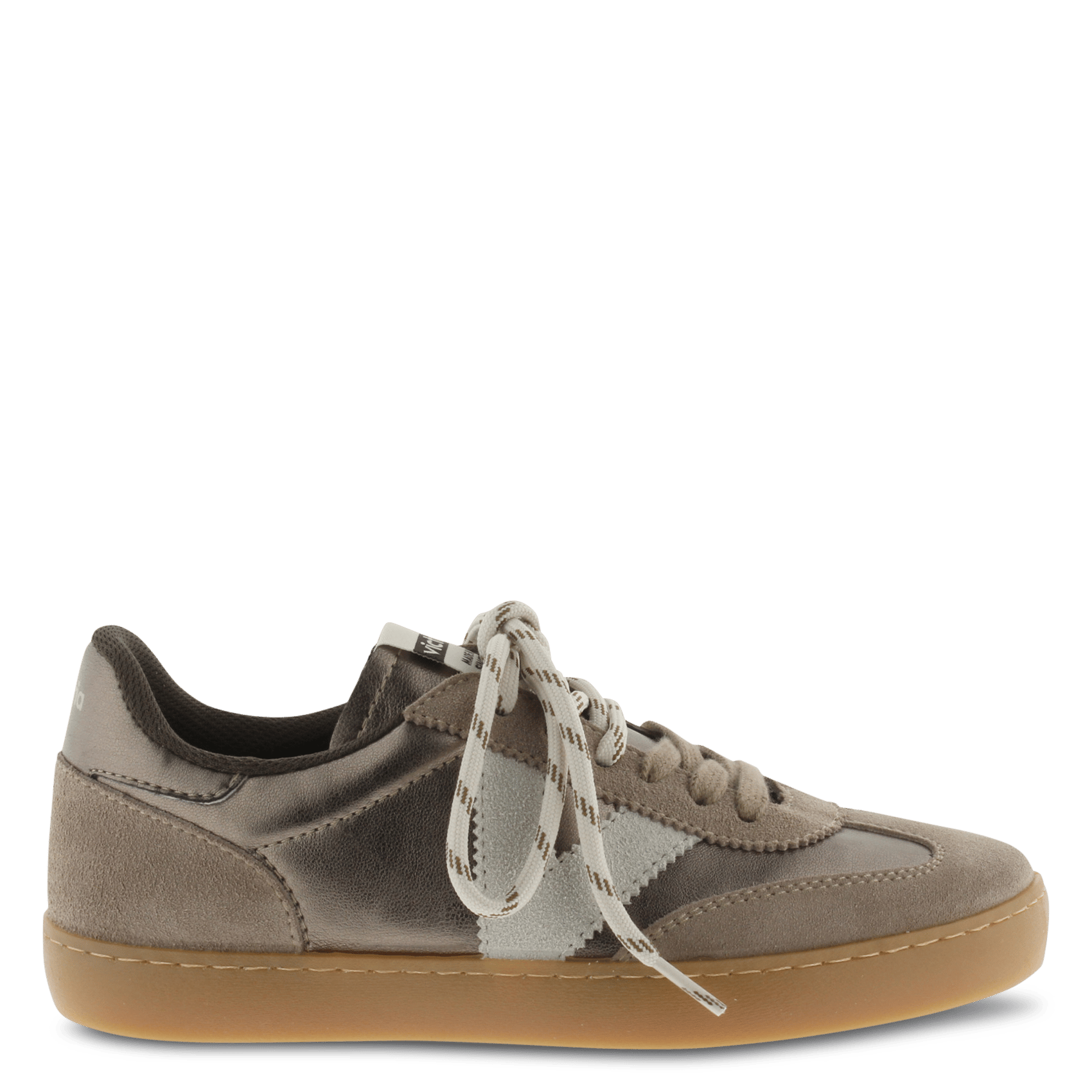 Dual-material trainers VICTORIA Beige