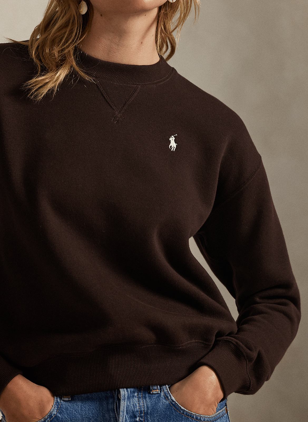 Rundhals-Sweatshirt aus Baumwoll-Mix POLO RALPH LAUREN Braun