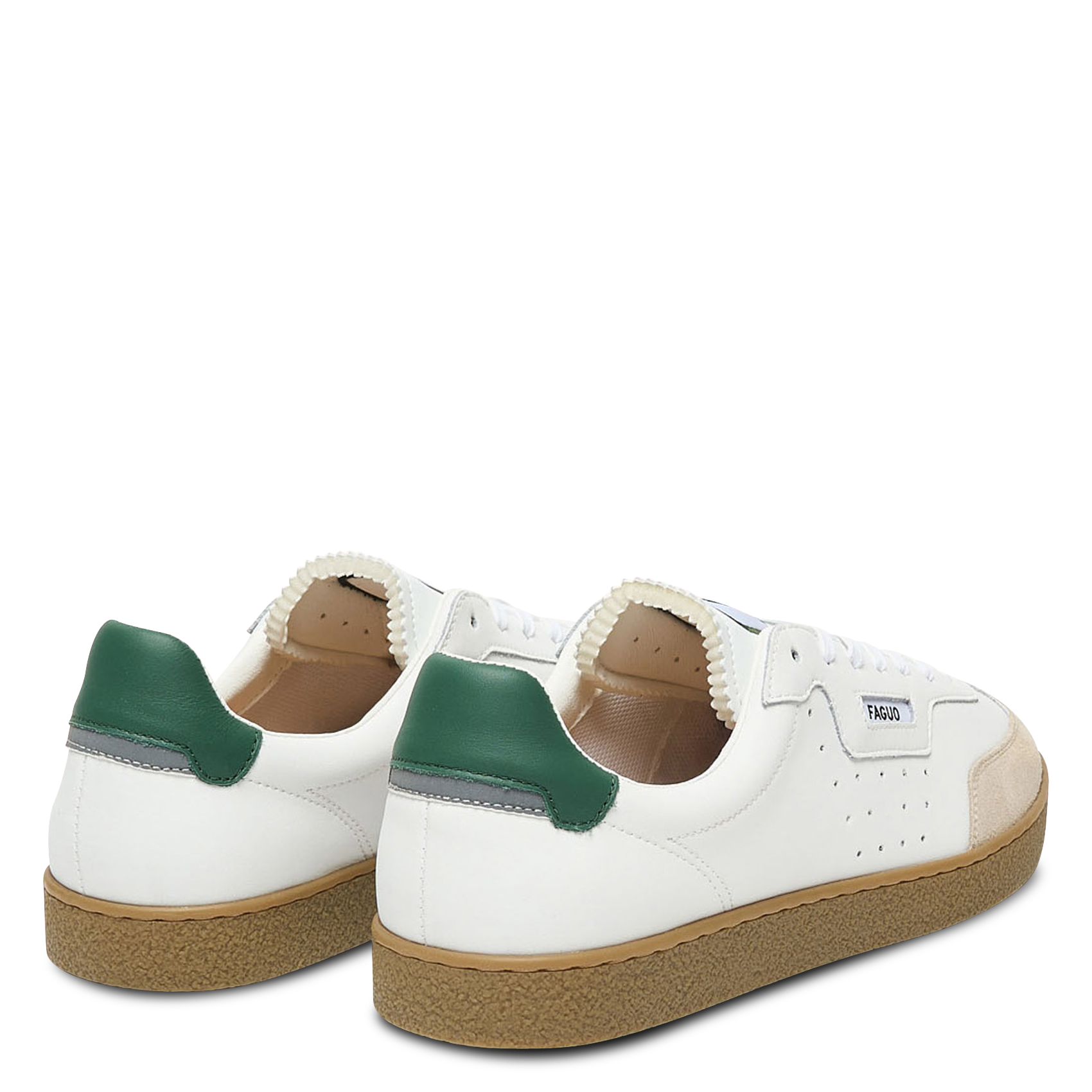 Lage, leren sneakers FAGUO Wit