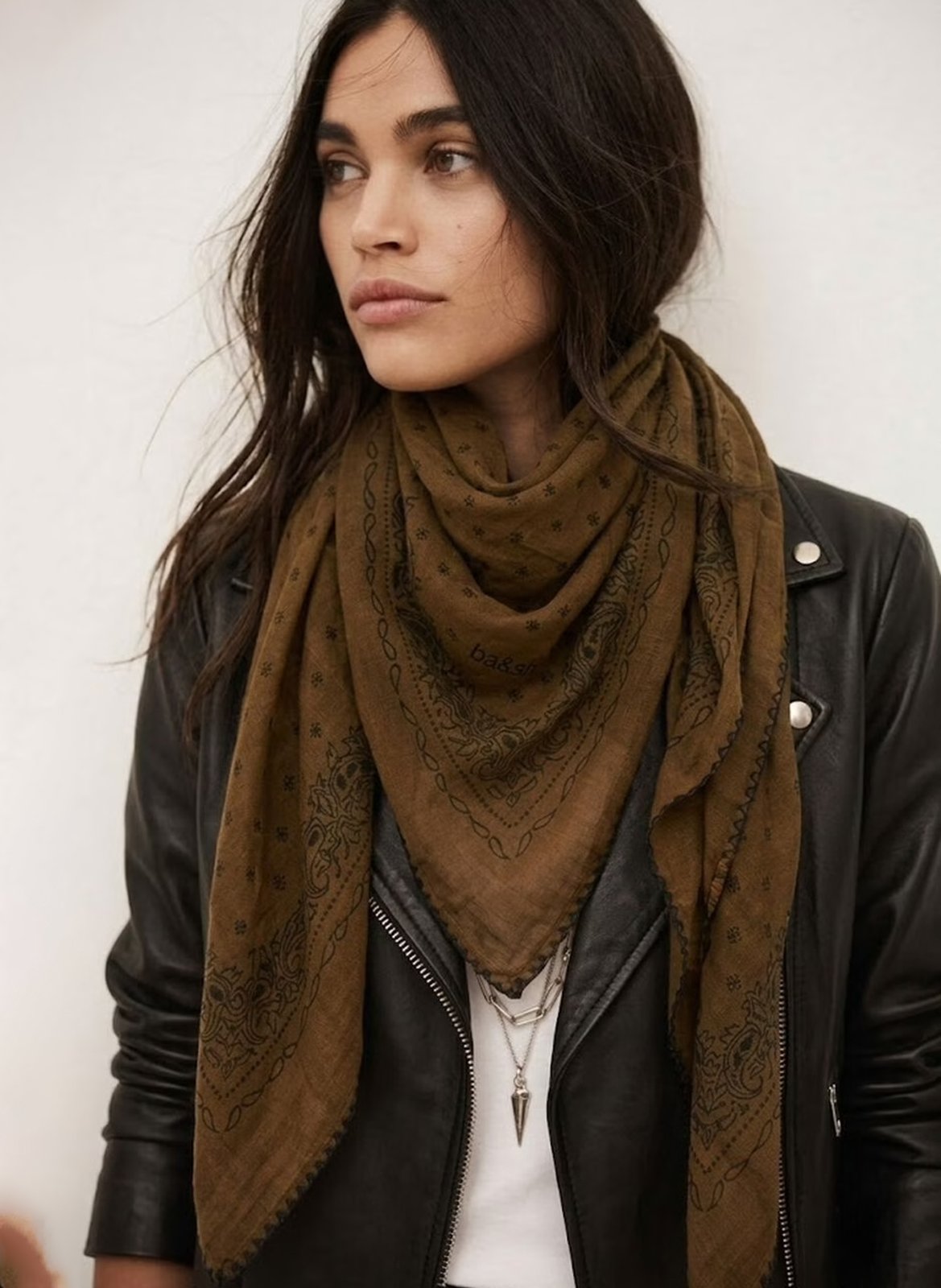Cotton scarf BA&SH Khaki
