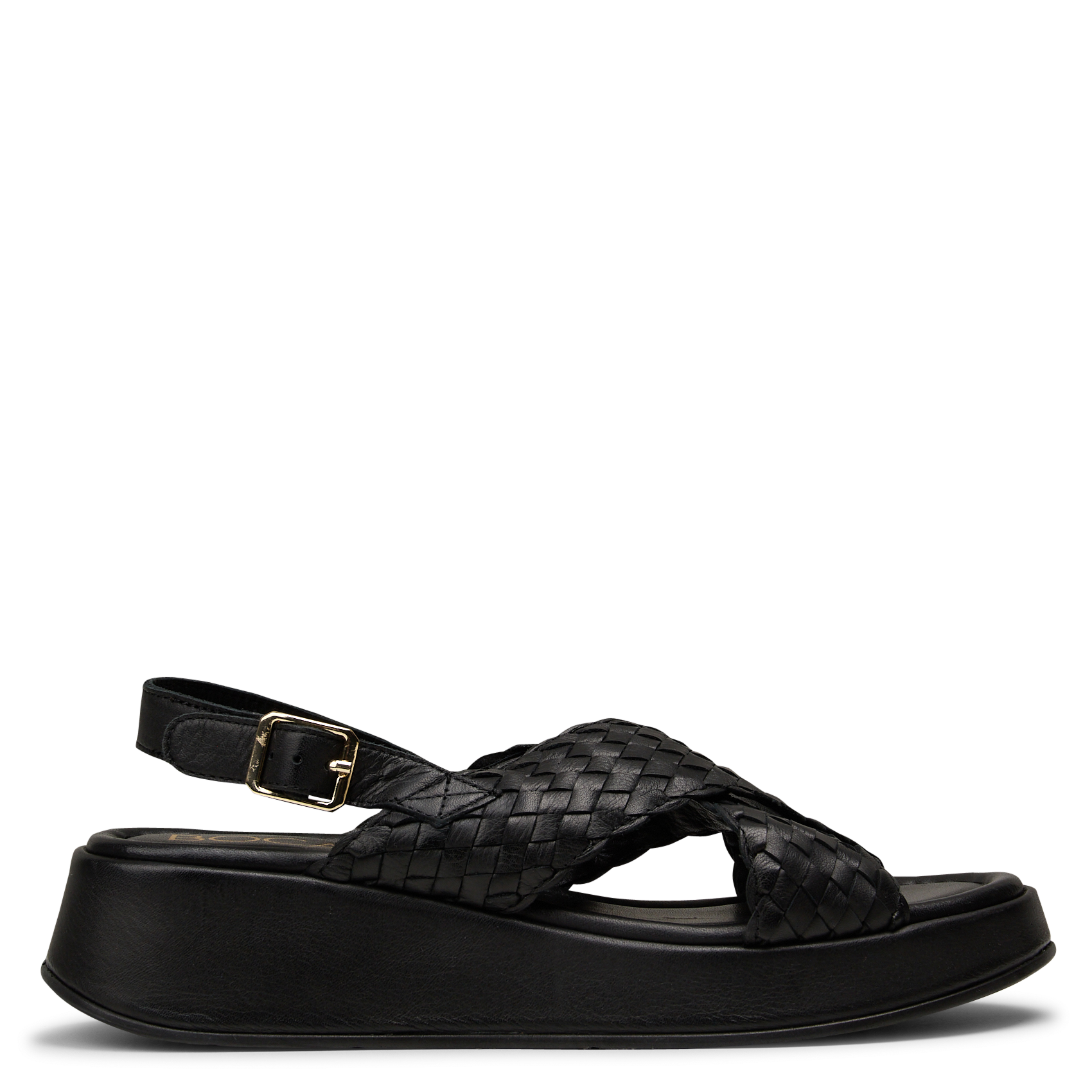 Ledersandalen mit Keilabsatz BOCAGE Schwarz