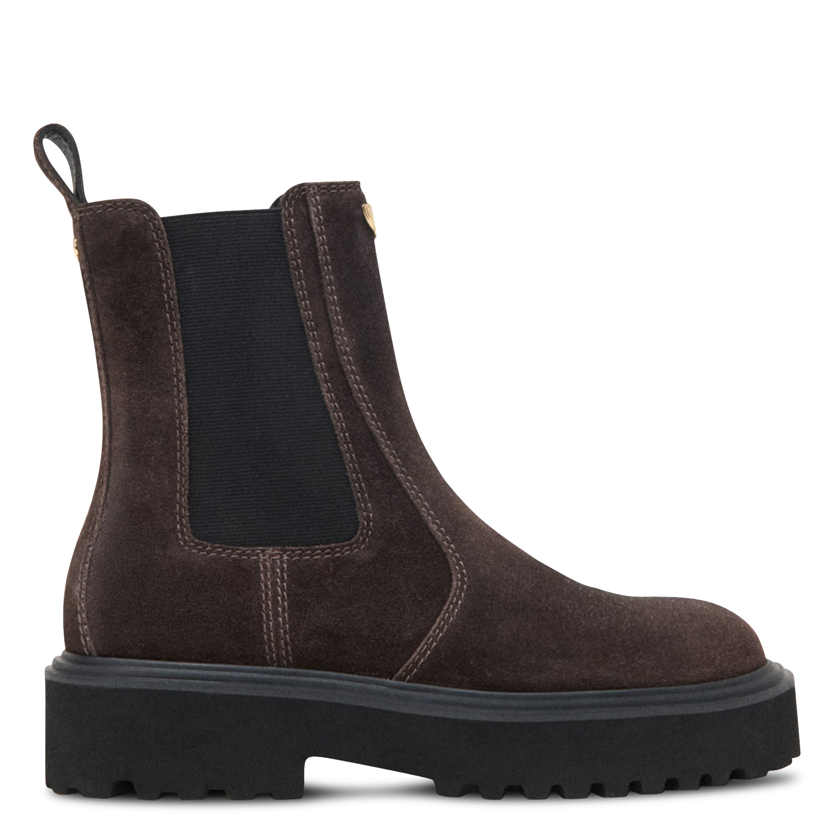 Bottines en cuir velours MAJE Marron