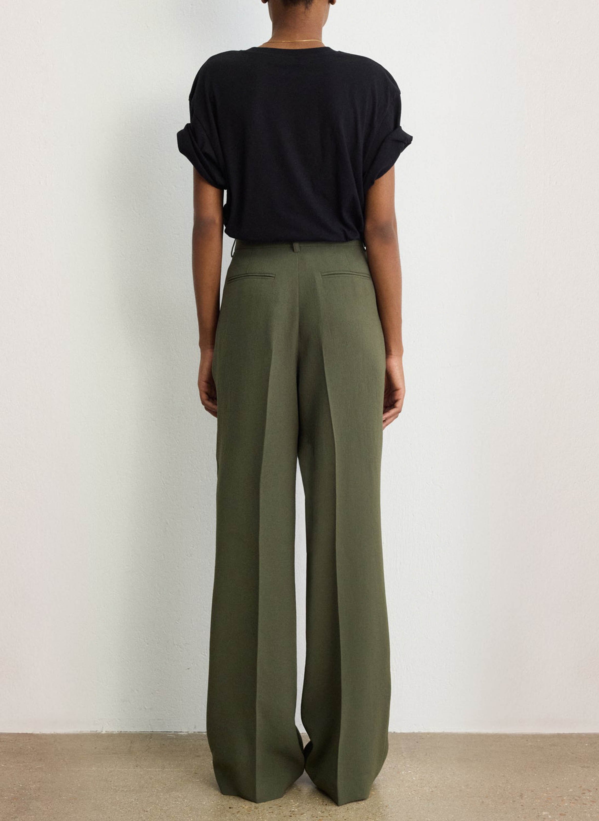 High-waisted carrot-cut trousers PABLO Khaki
