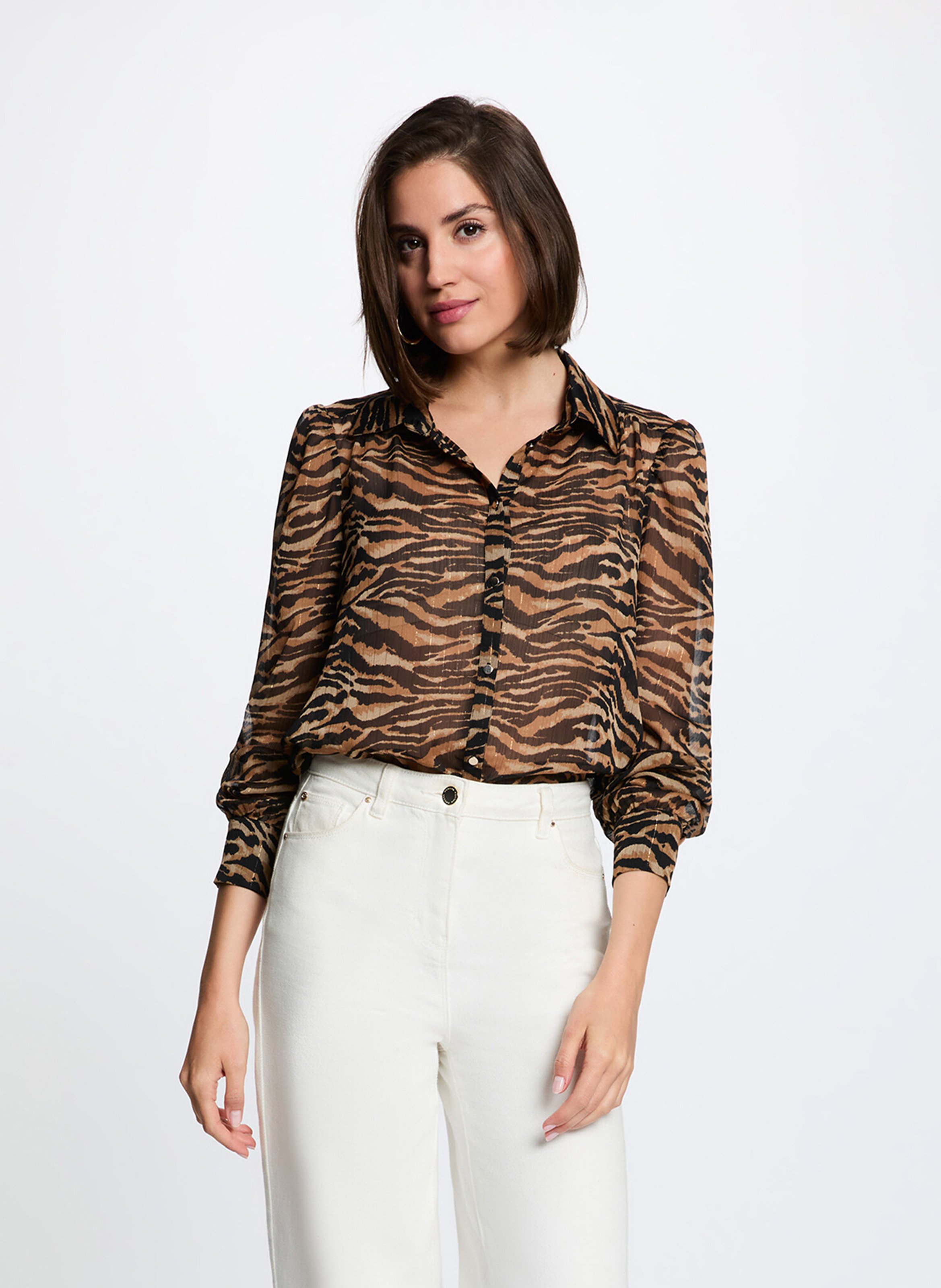 Gerade geschnittene Bluse mit Print MORGAN Mehrfarbig