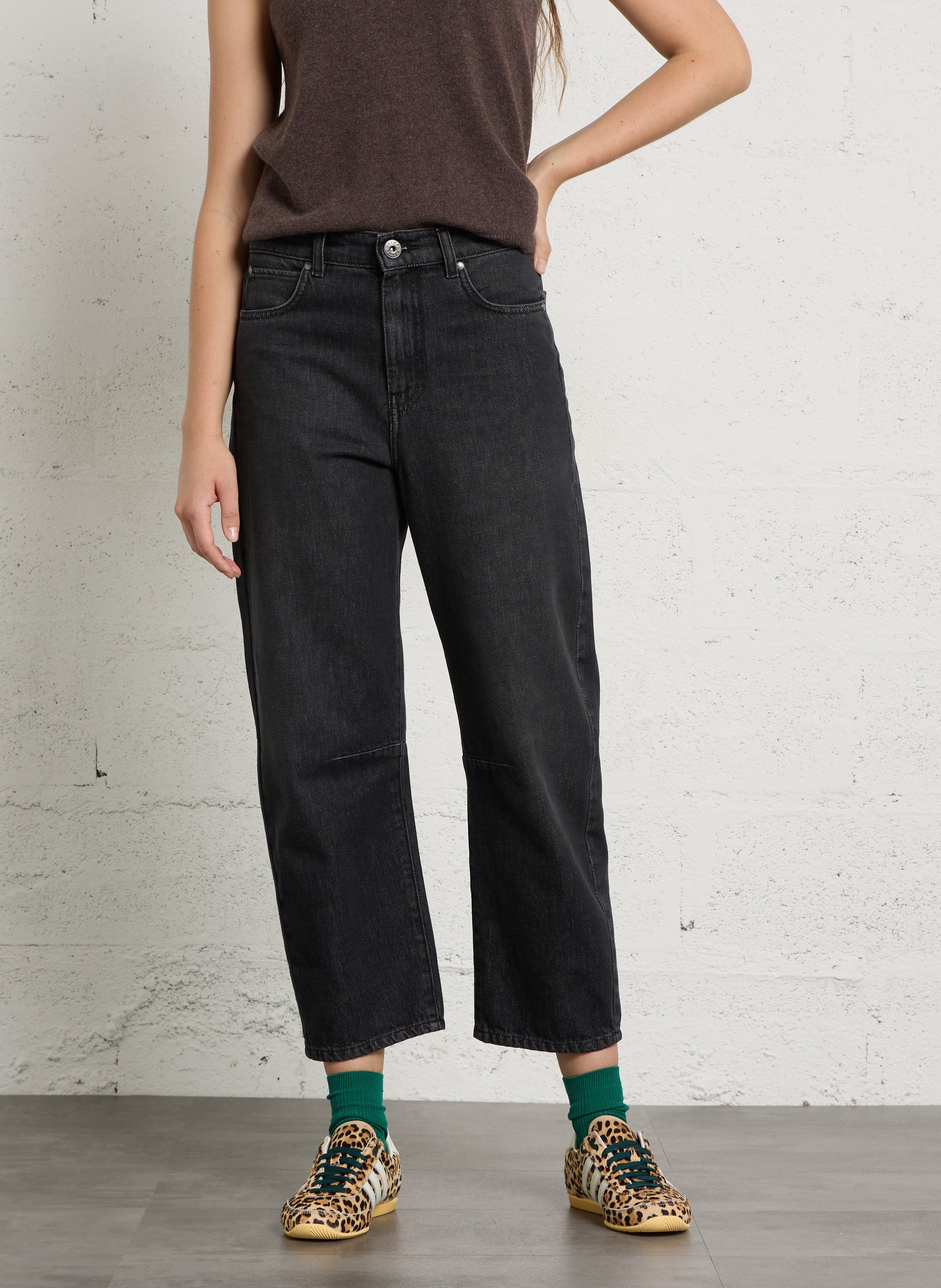 Rechte, katoenen jeans MAX MARA WEEK END Zwart