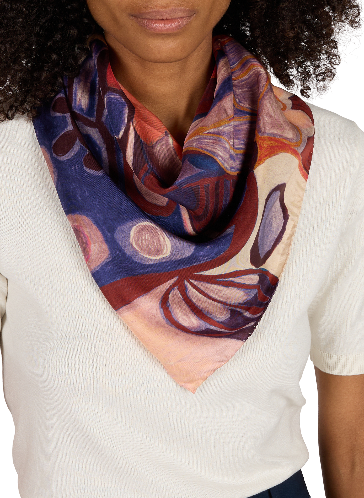 Printed silk square AU PRINTEMPS PARIS Multicolored