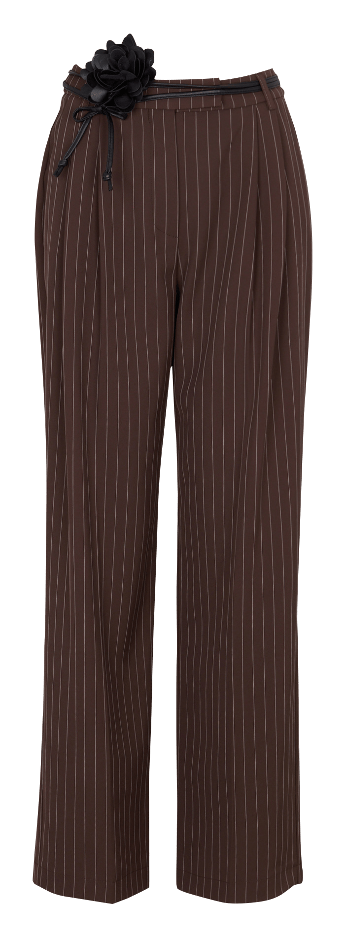High-waisted striped wide-leg pants IMPERIAL Brown