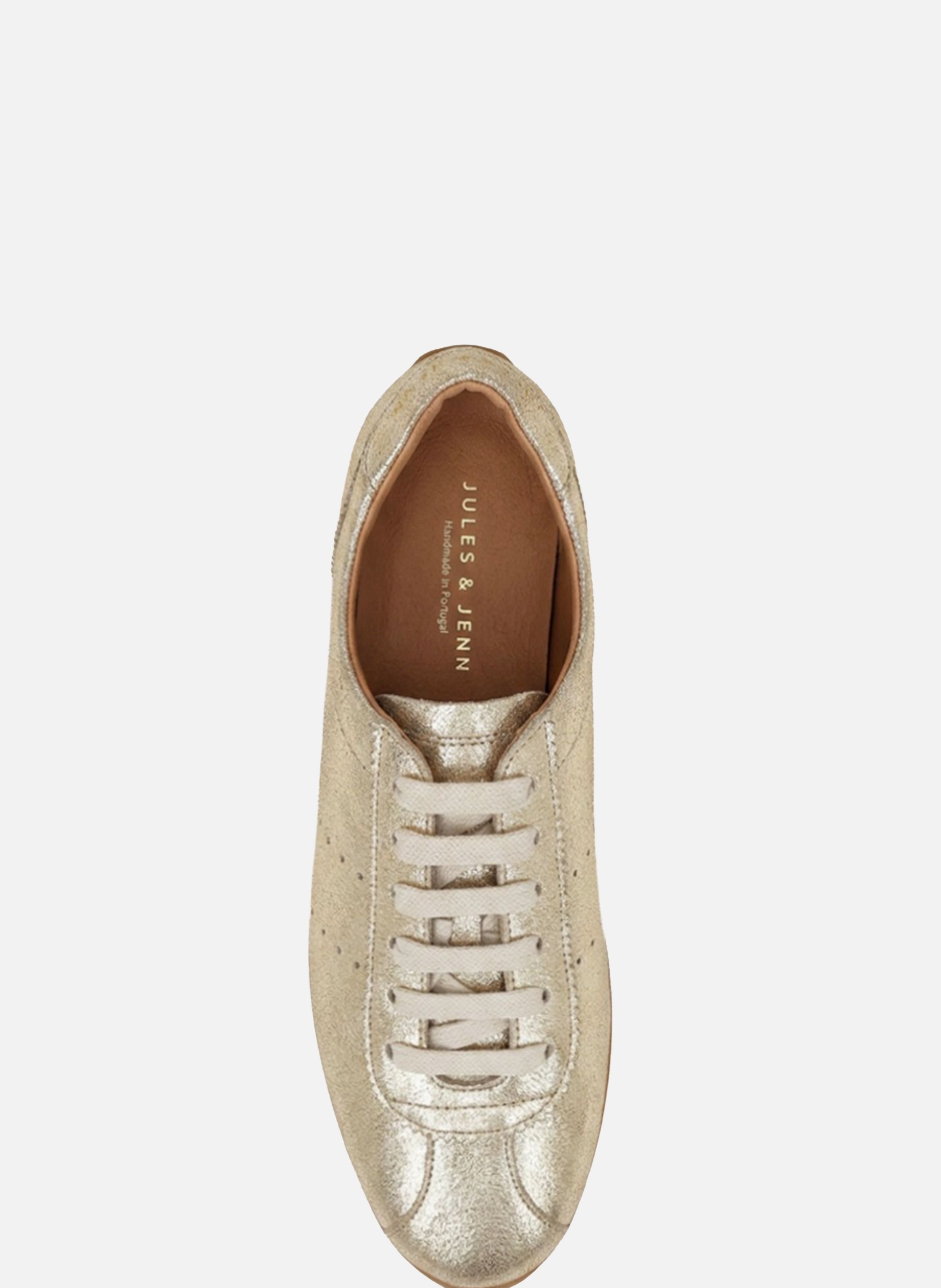 Metallic Leather Sofia Sneakers JULES & JENN Golden