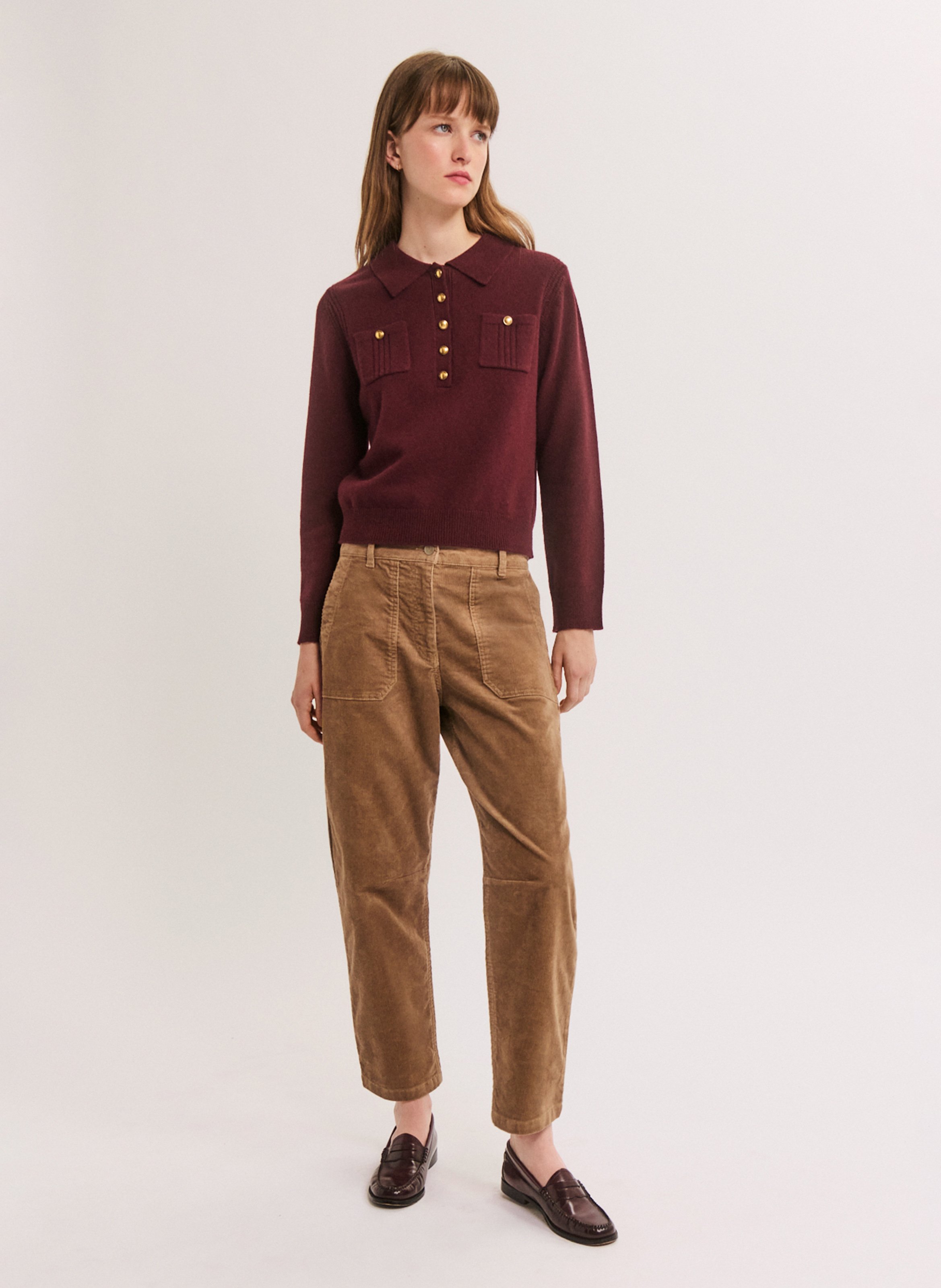 Pull droit en laine mélangée PABLO Rouge