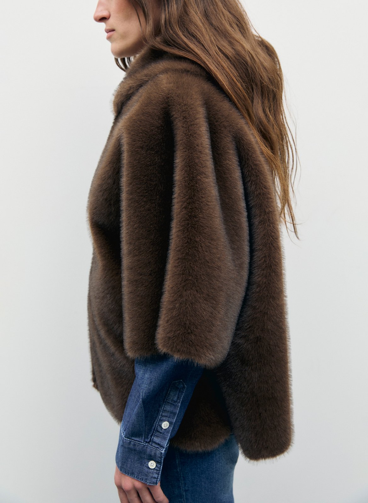 Oversized hooded cape GERARD DAREL Brown