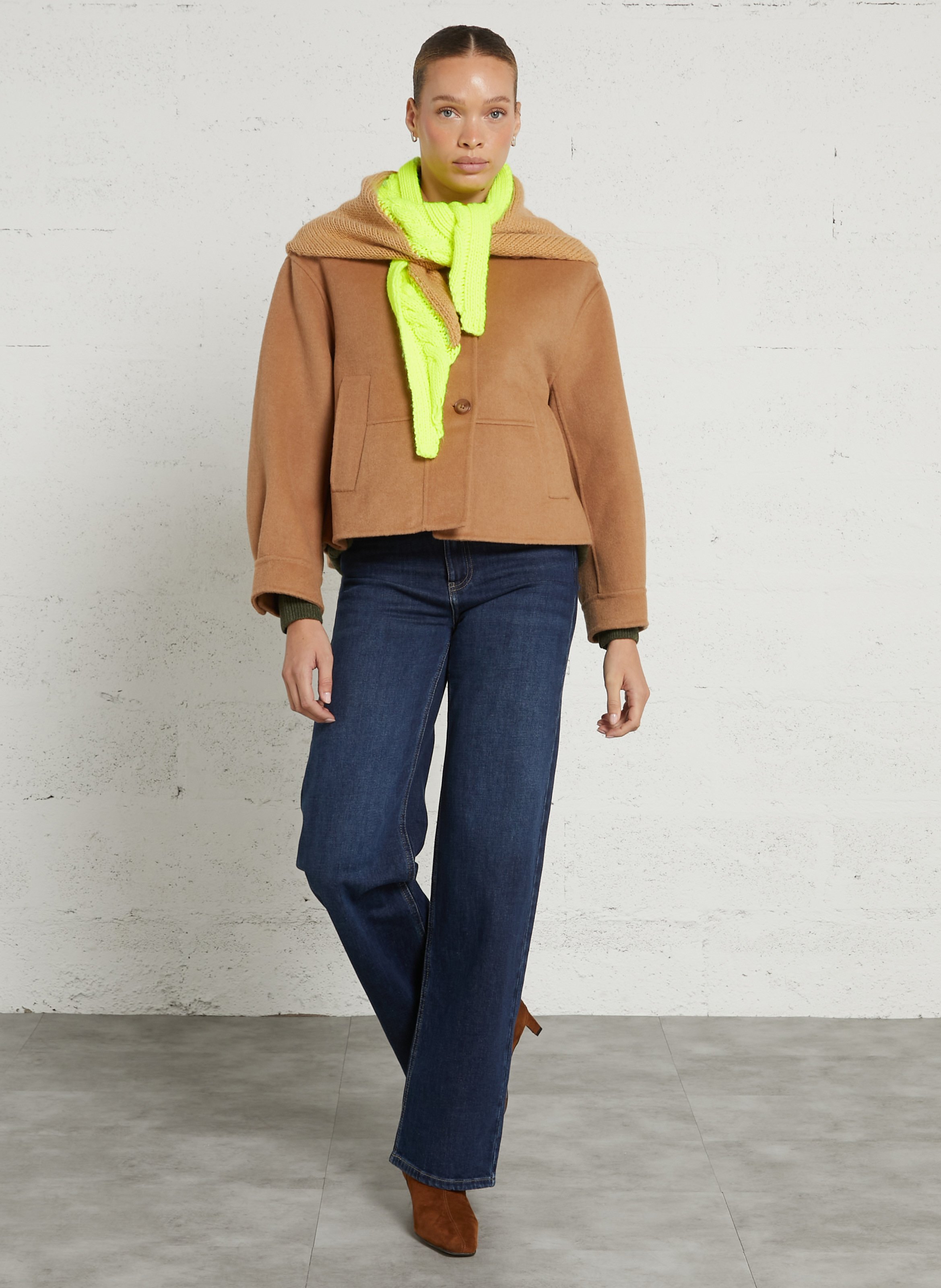 Veste en laine mélangée JC SOPHIE Marron