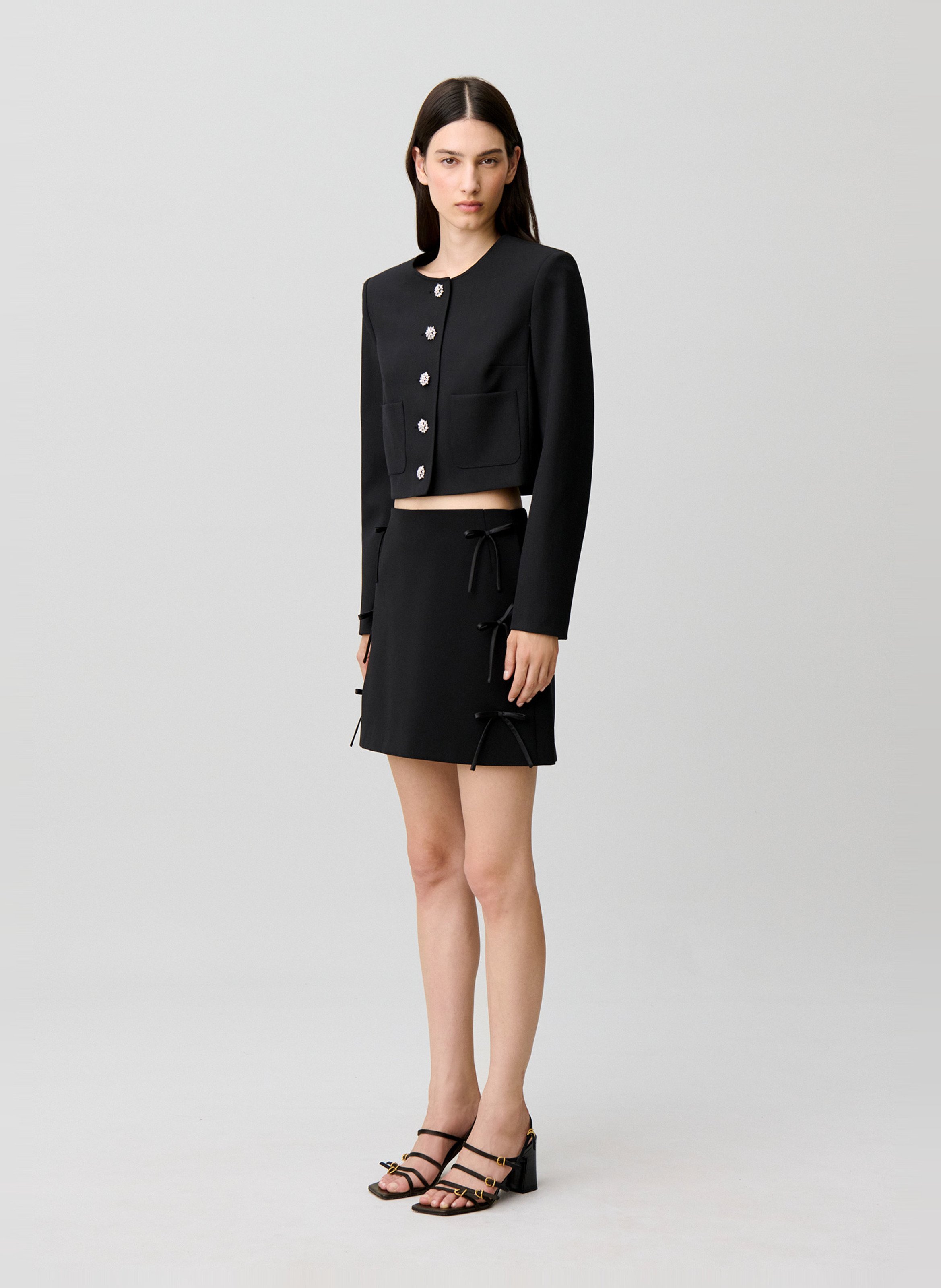 Veste tailleur droite et courte CLAUDIE PIERLOT Noir