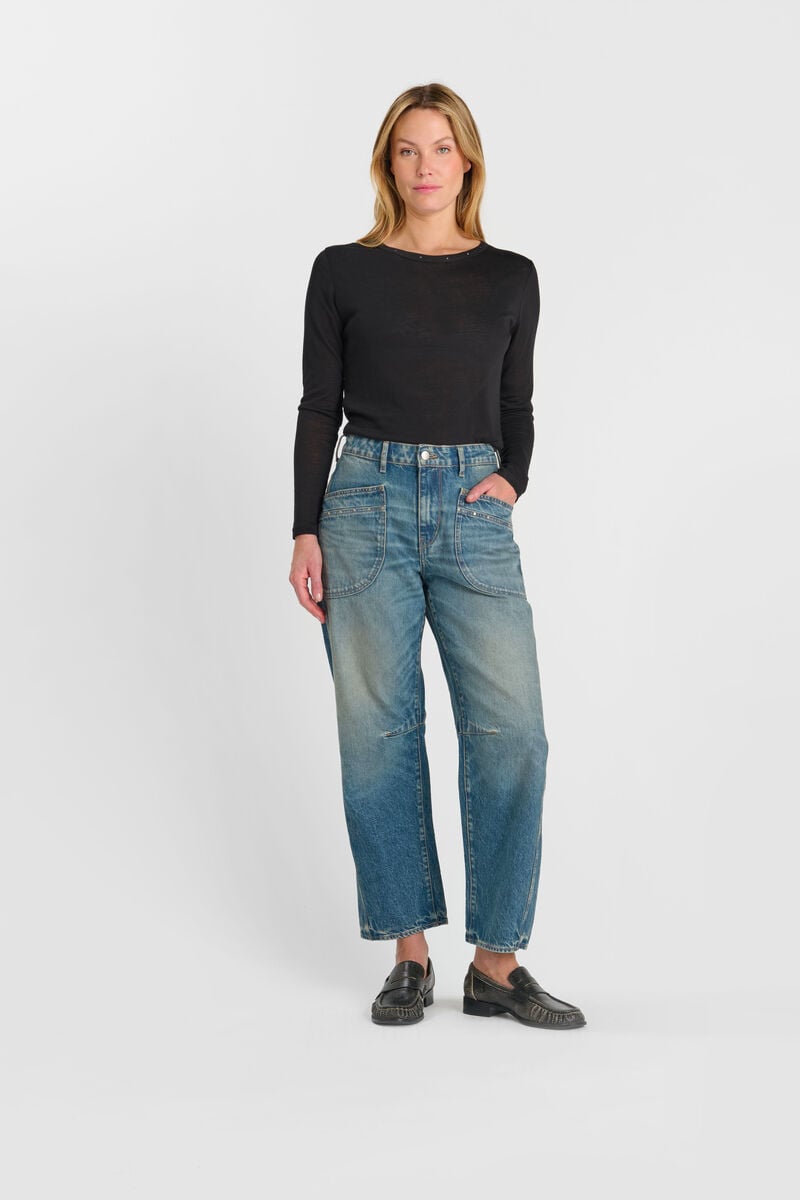 Loose jeans, wide leg, length 34 LE TEMPS DES CERISES Blue