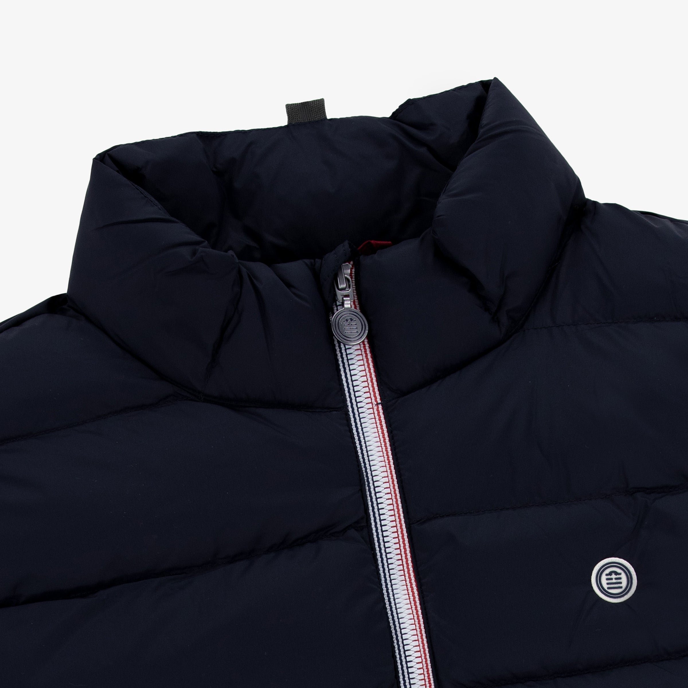 Dark navy blue high-neck sleeveless piumino jacket SERGE BLANCO Blue