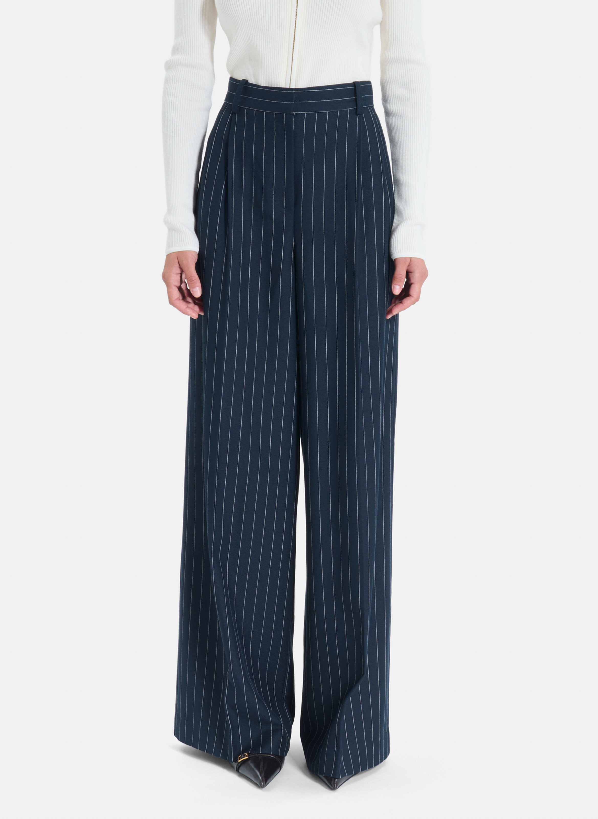 Pantalon large à plis ZAPA Blanc