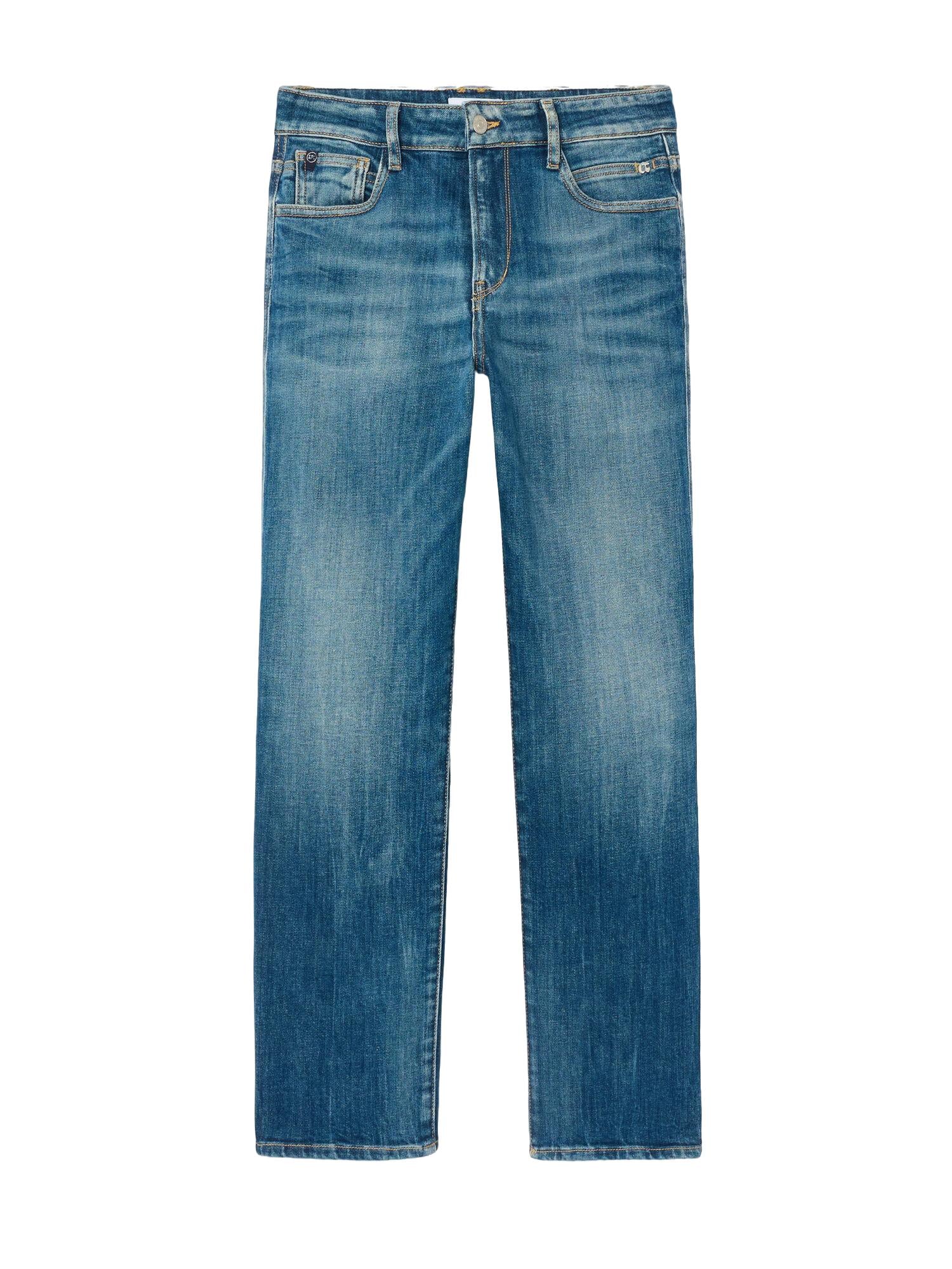 High-waisted straight-leg zip jeans LE TEMPS DES CERISES Blue