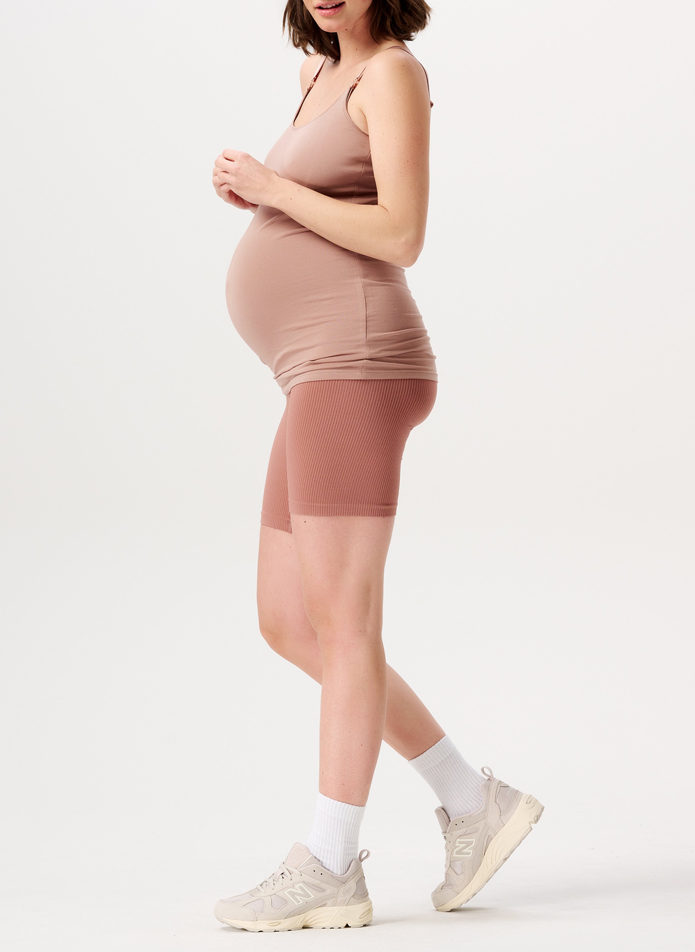 Stretch organic cotton nursing tank top NOPPIES Beige