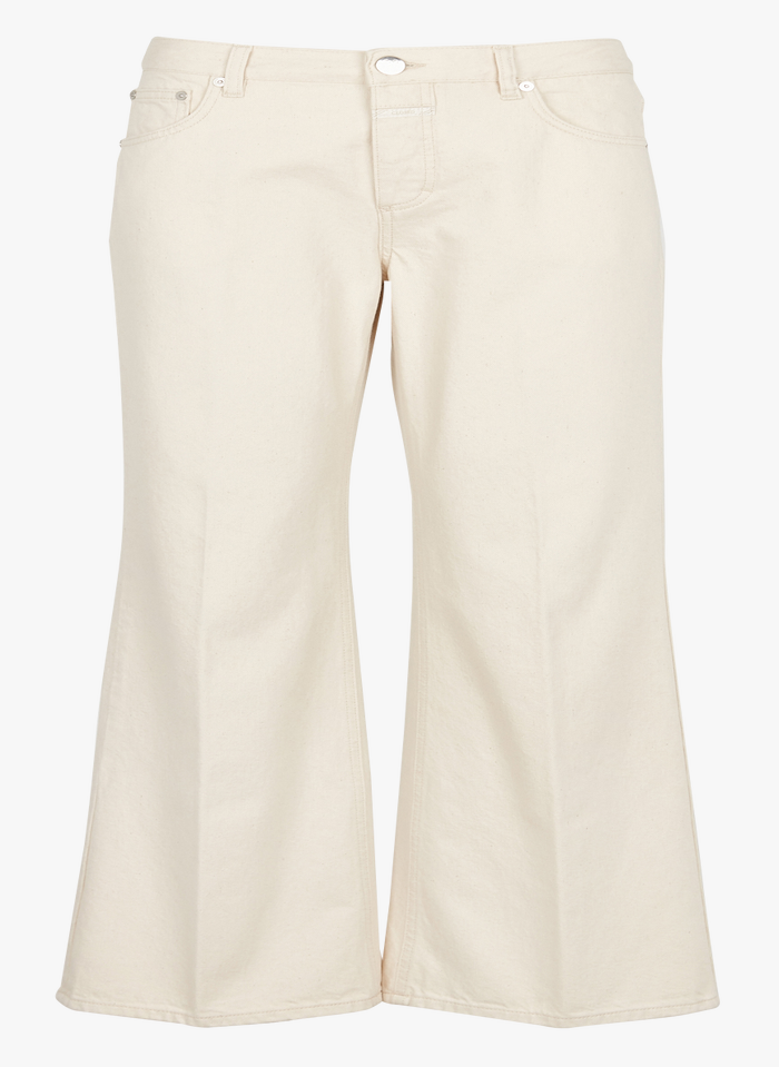 Flared Cotton Jeans Ivory Closed - Women