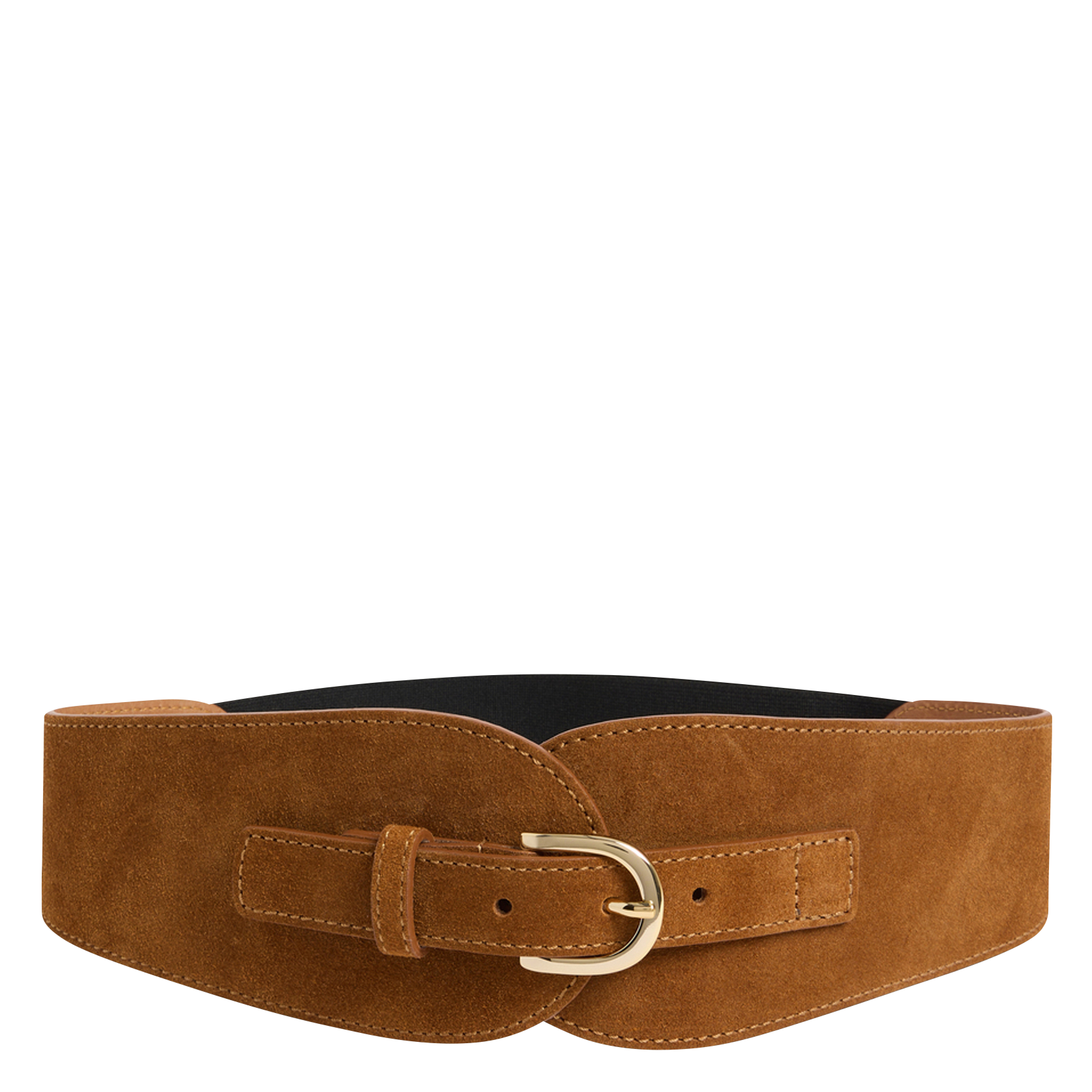 Ceinture large en cuir velours GERARD DAREL Marron