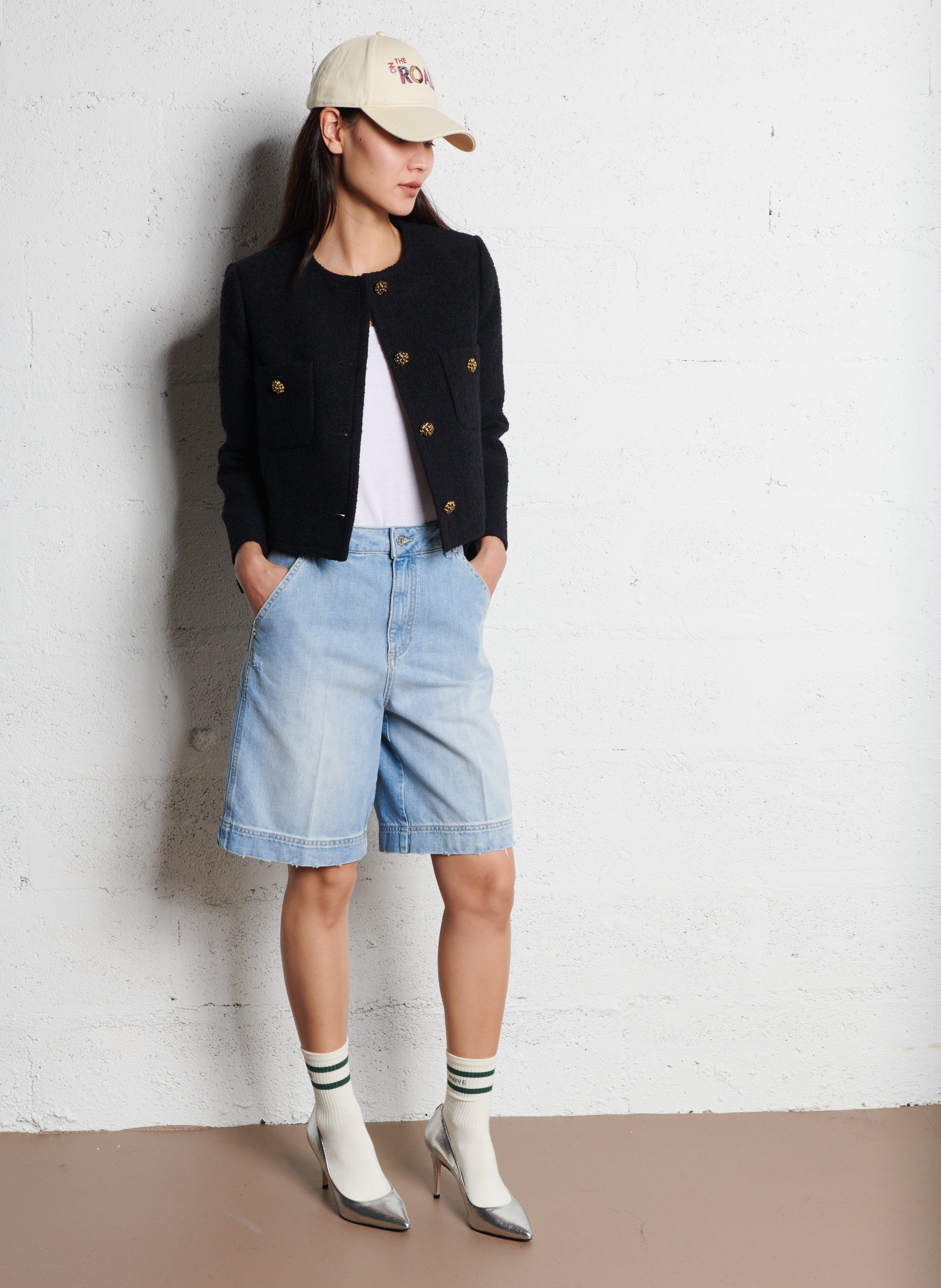 Kort jasje | katoenblend BA&SH Zwart