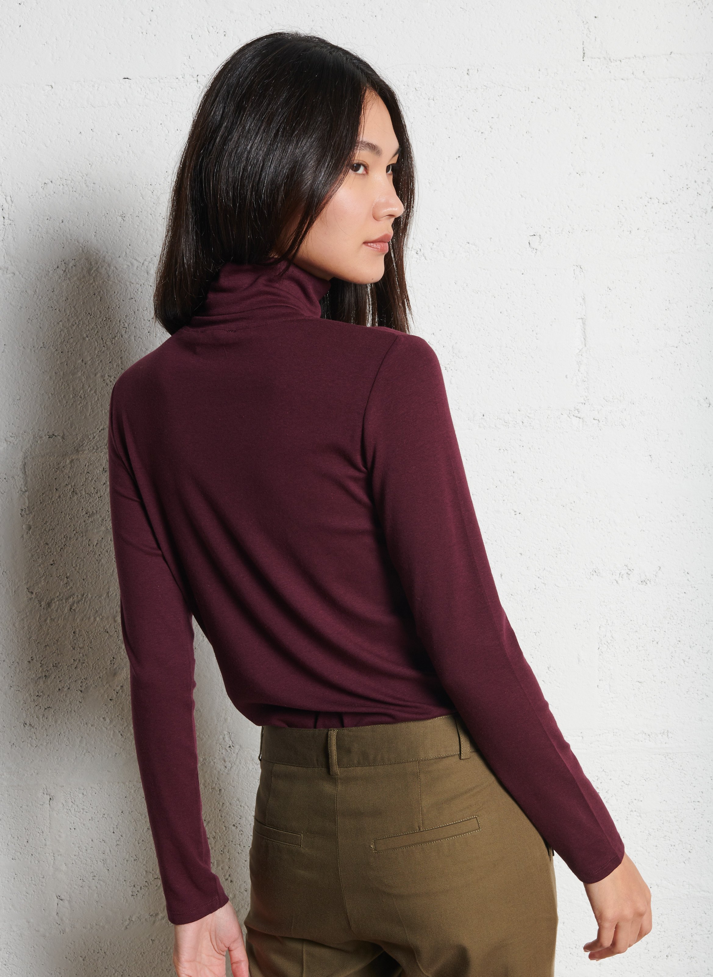 Tee-shirt droit col roulé MAISON 123 Violet