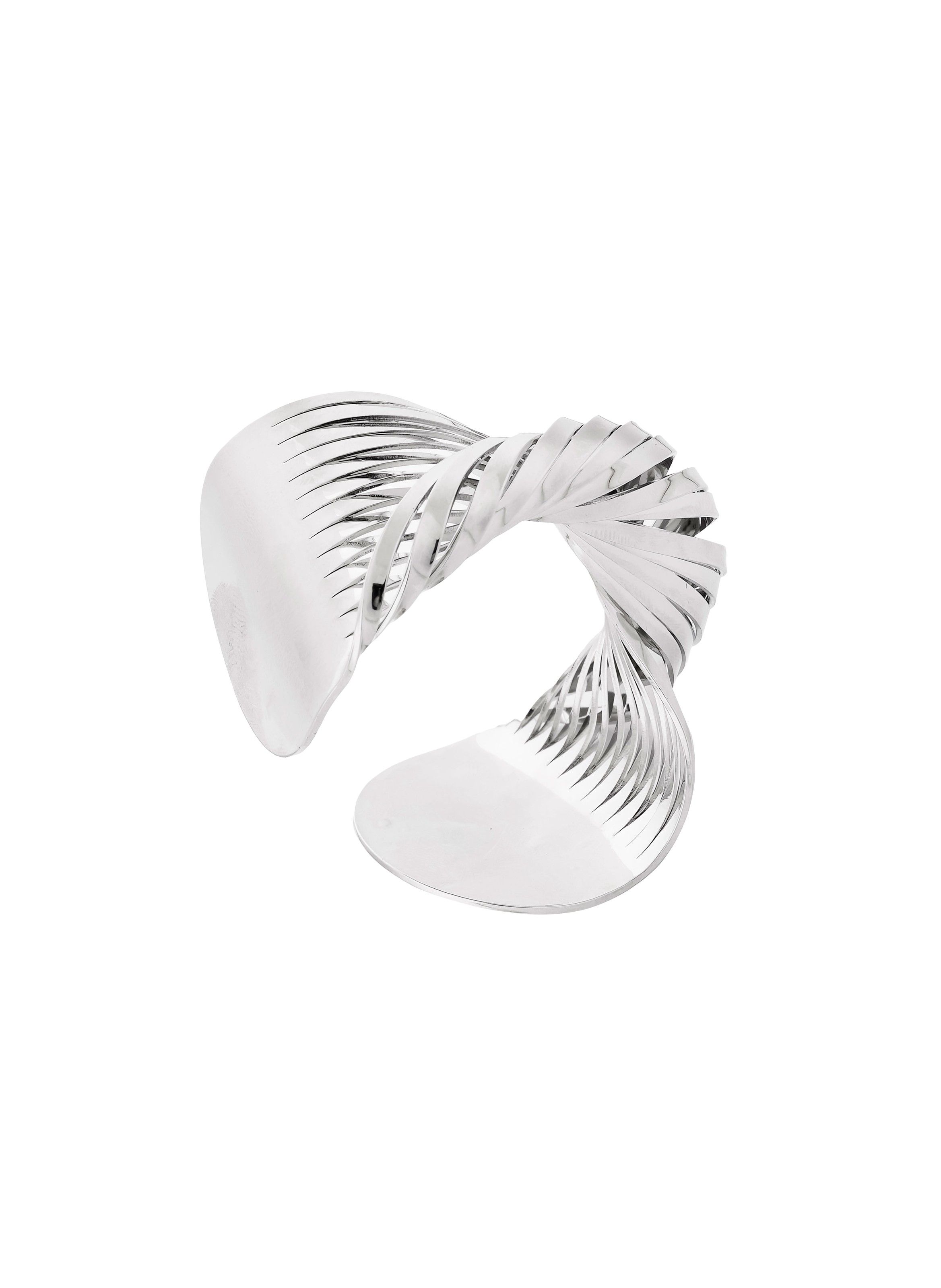 Twisted brass bangle bracelet HIPANEMA Silver