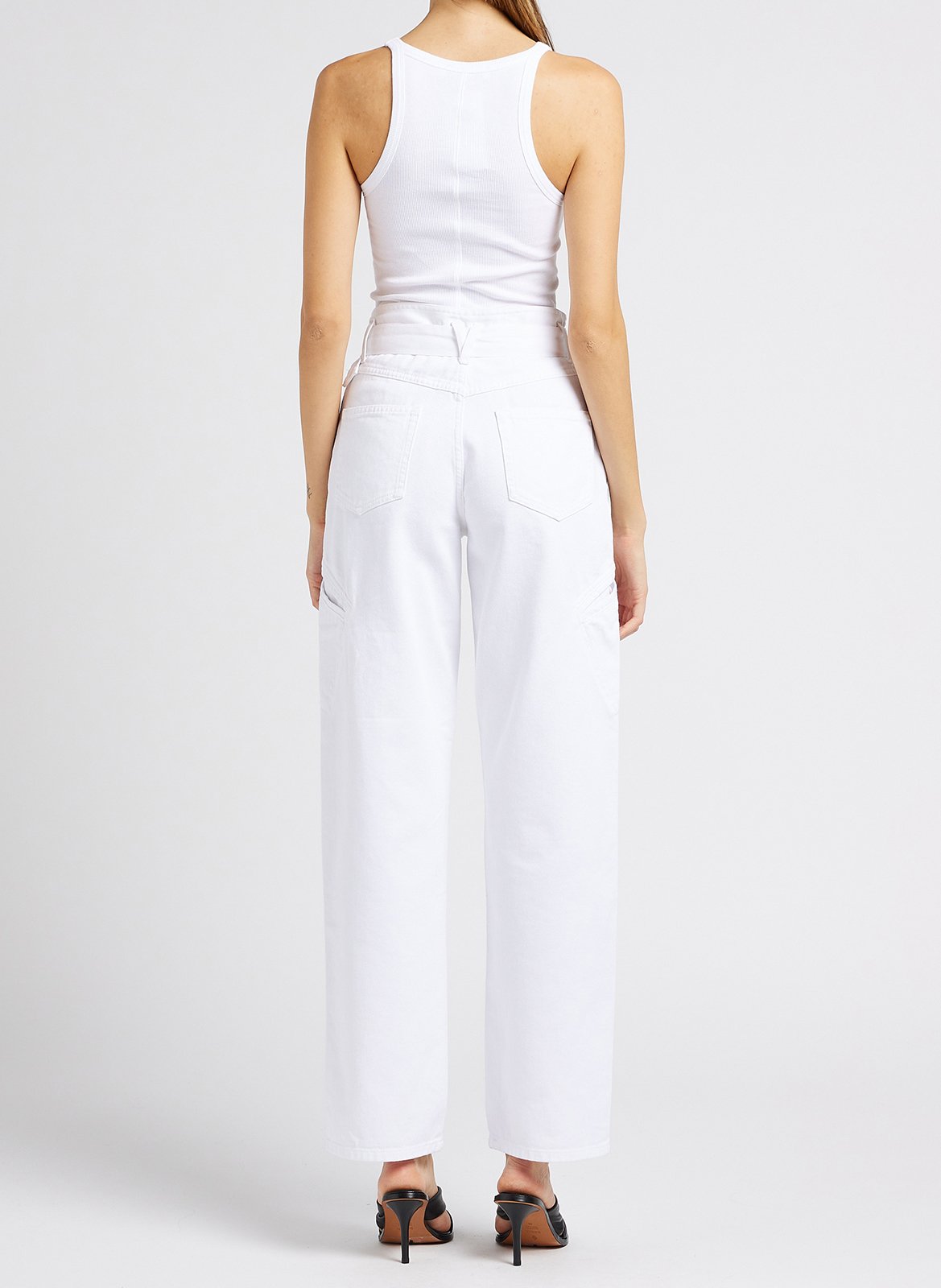 High-rise flared cotton jeans IRO White