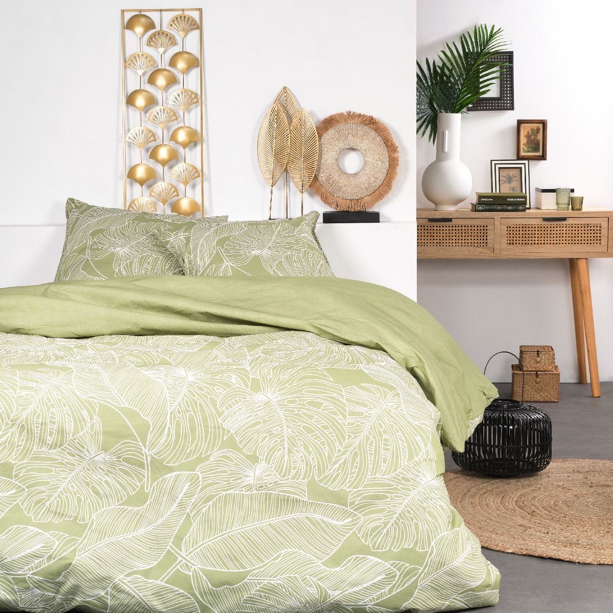 Printed cotton bed set TODAY LINGE DE MAISON Green