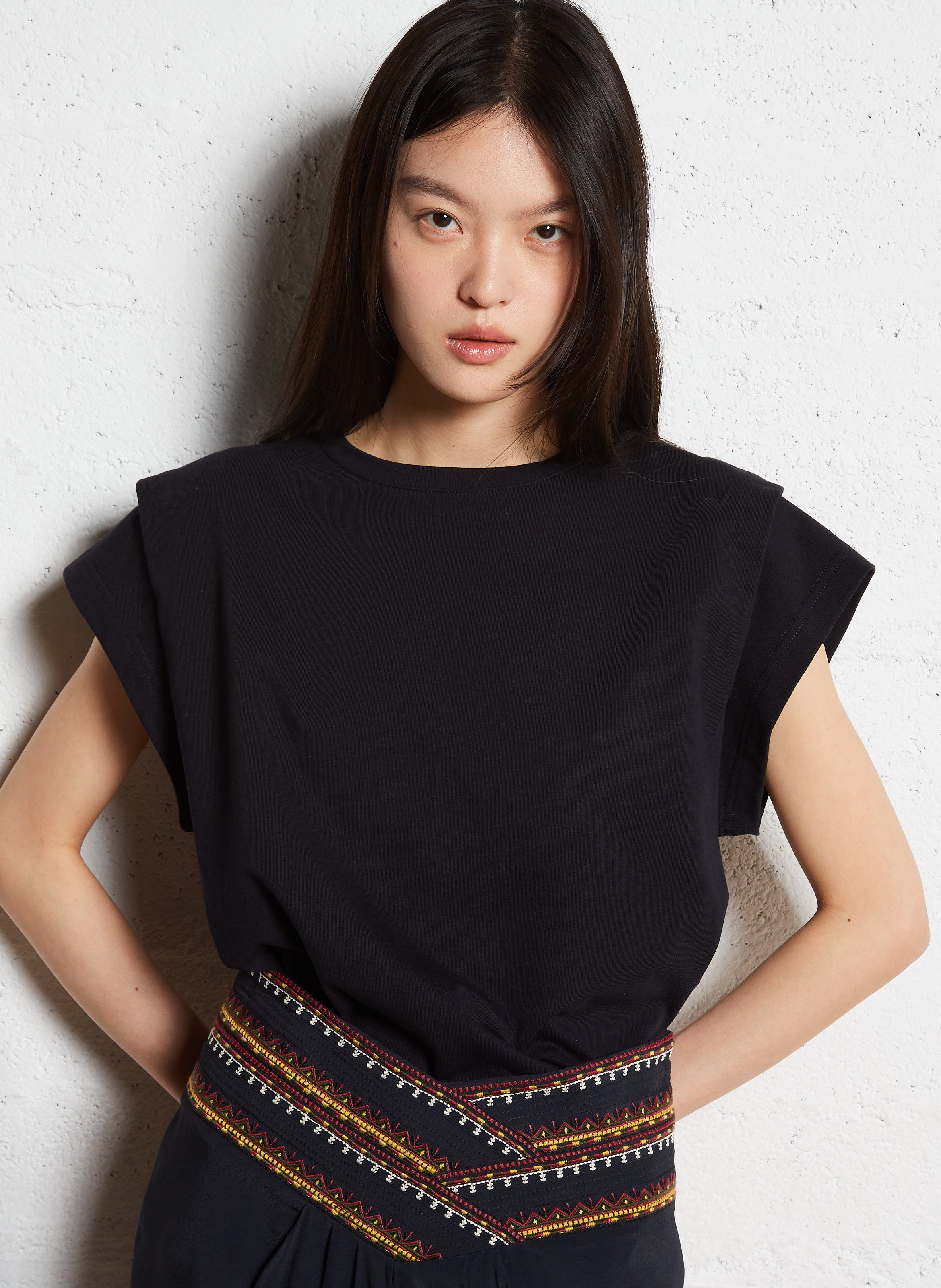 Straight cotton T-shirt BA&SH Black