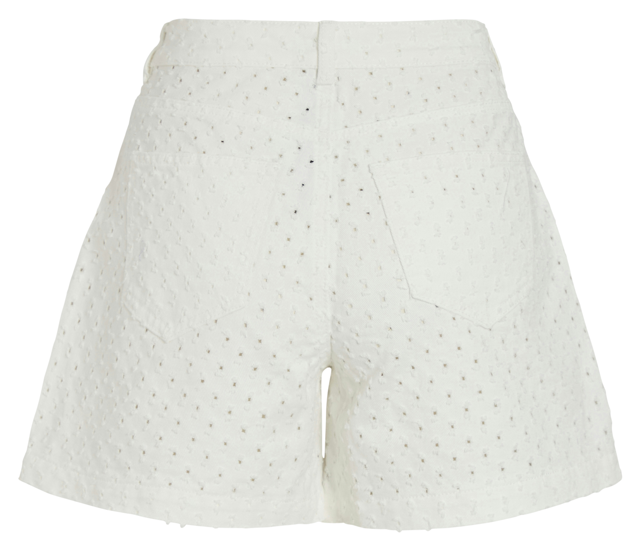 Short droit en coton brodé VILA Blanc