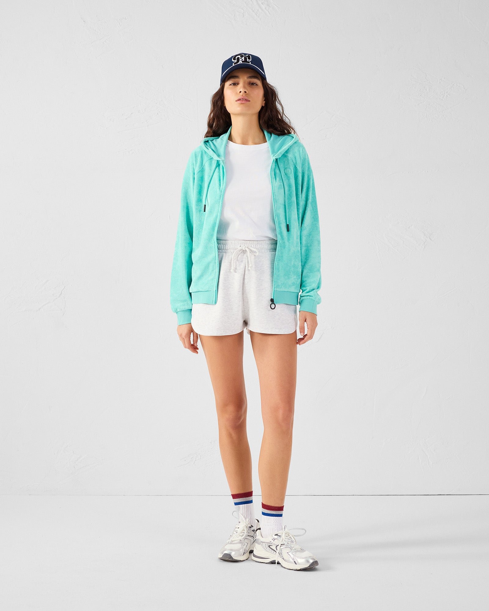Anemone zip-up terry jacket JOTT Green