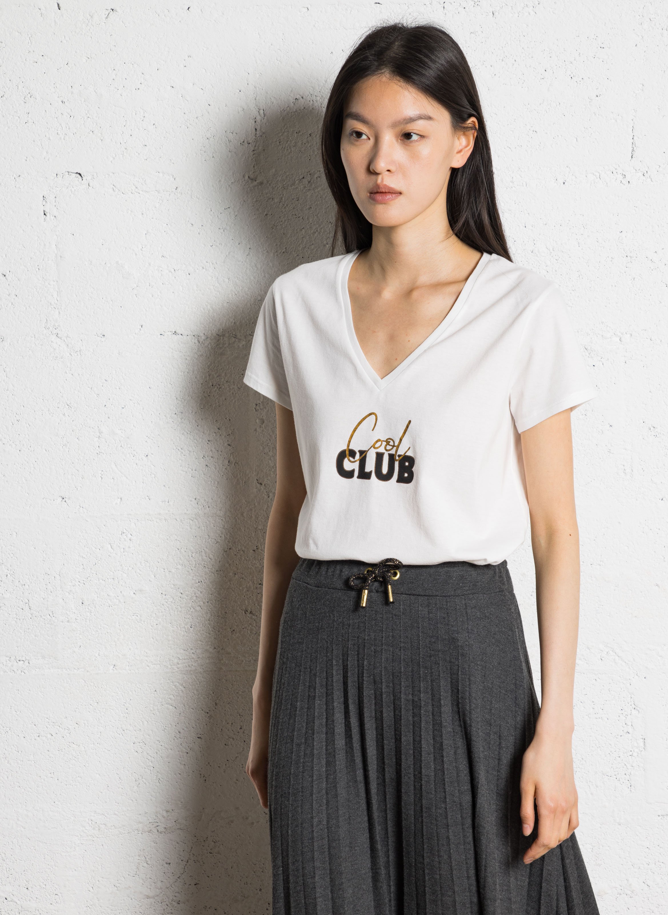 Tee-shirt droit sérigraphié en coton I CODE Blanc