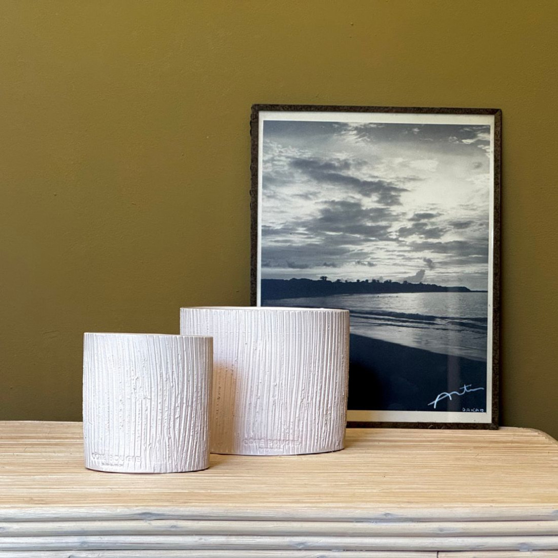 Bougie céramique striée blanche COTE BOUGIE Blanc