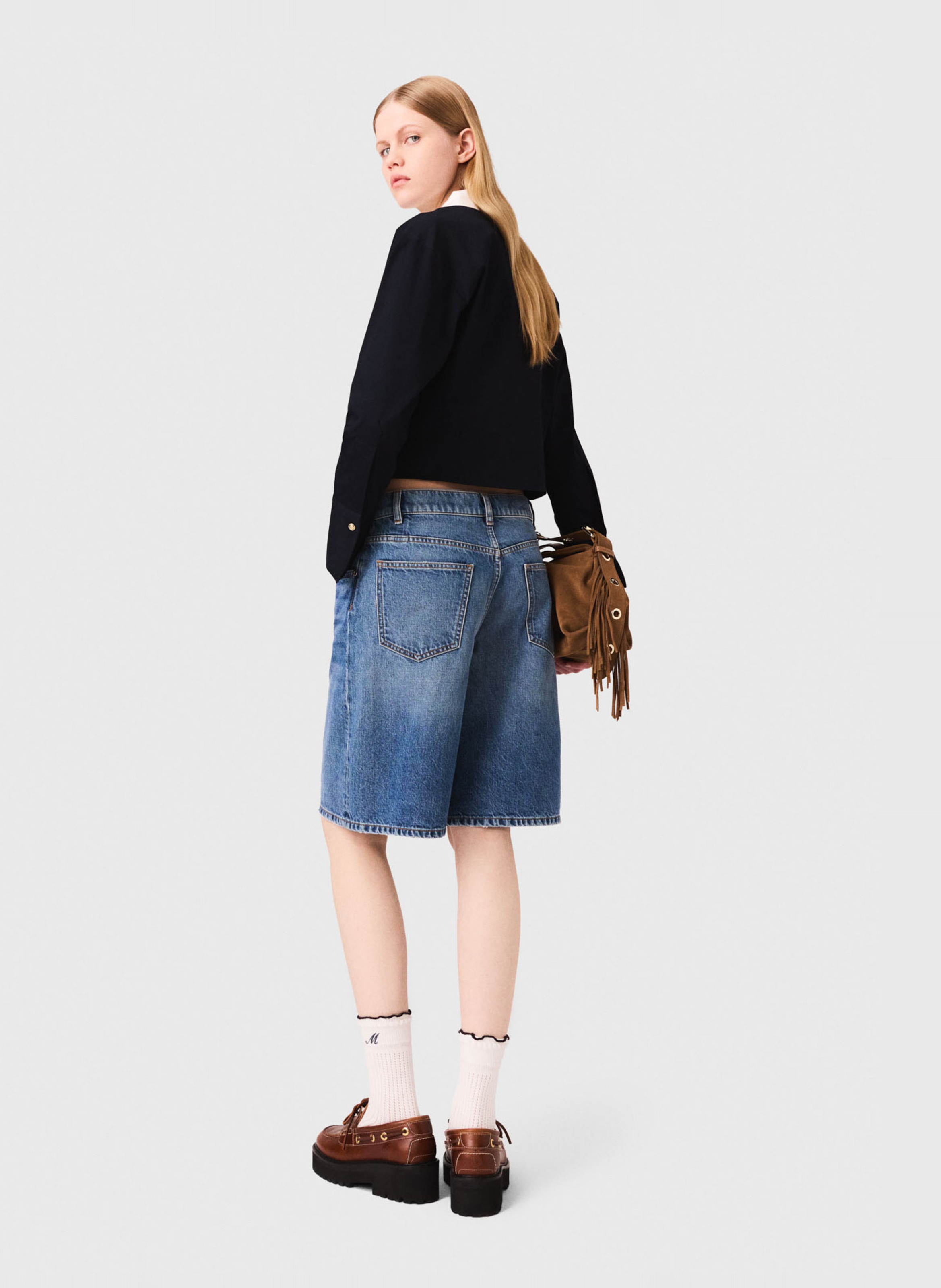 Chemise col classique en coton mélangé MAJE Bleu