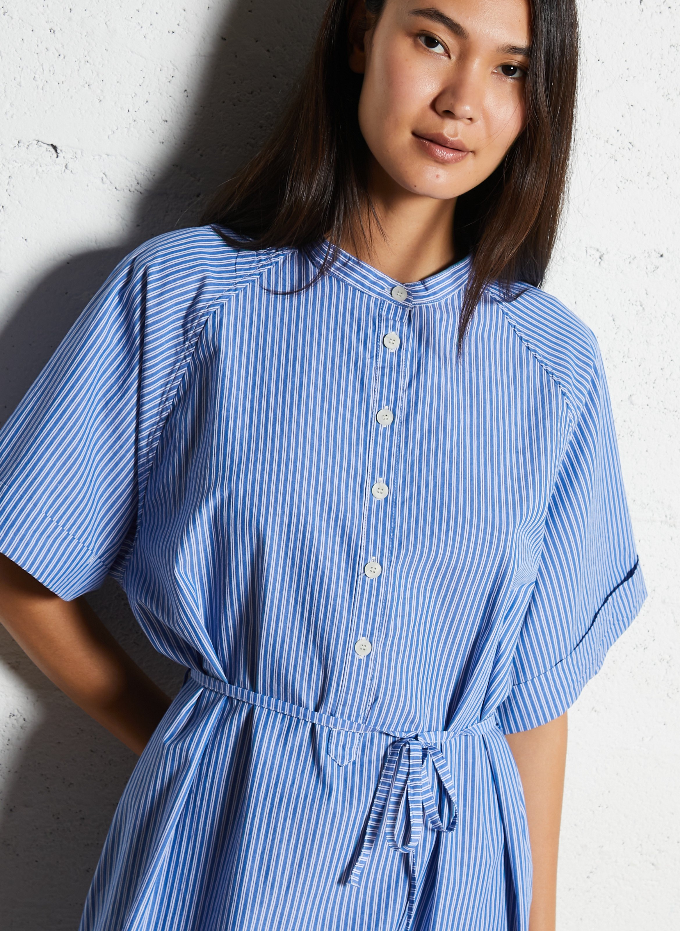 Belted striped midi dress AMERICAN VINTAGE Blue