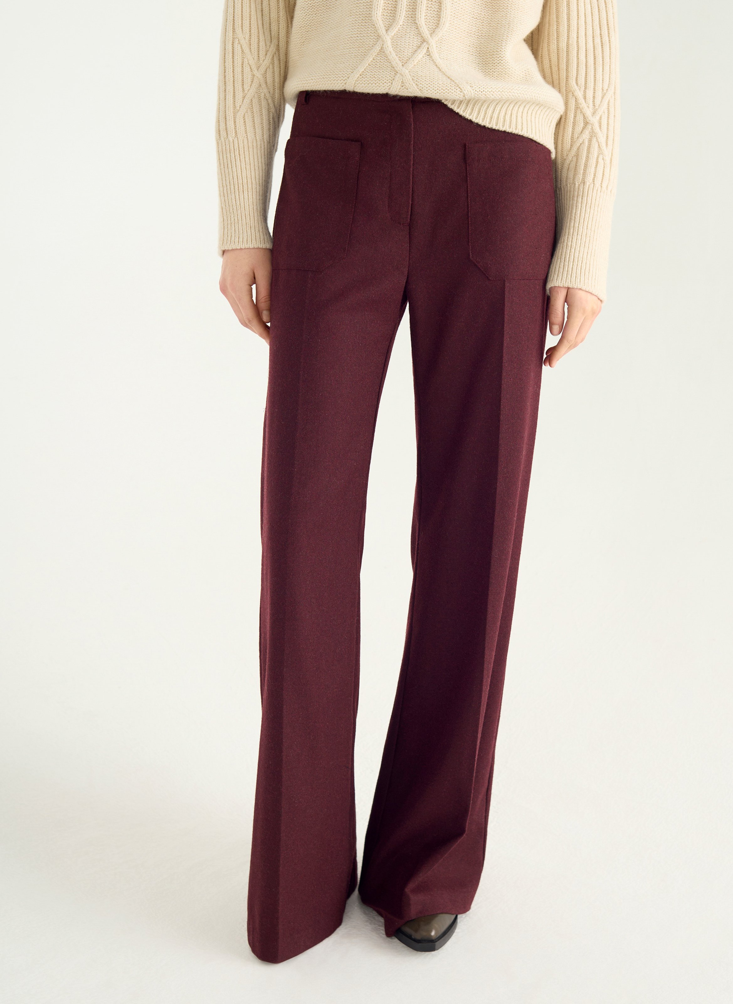 High-waisted wide-leg pants with a mottled finish ACOTE Purple