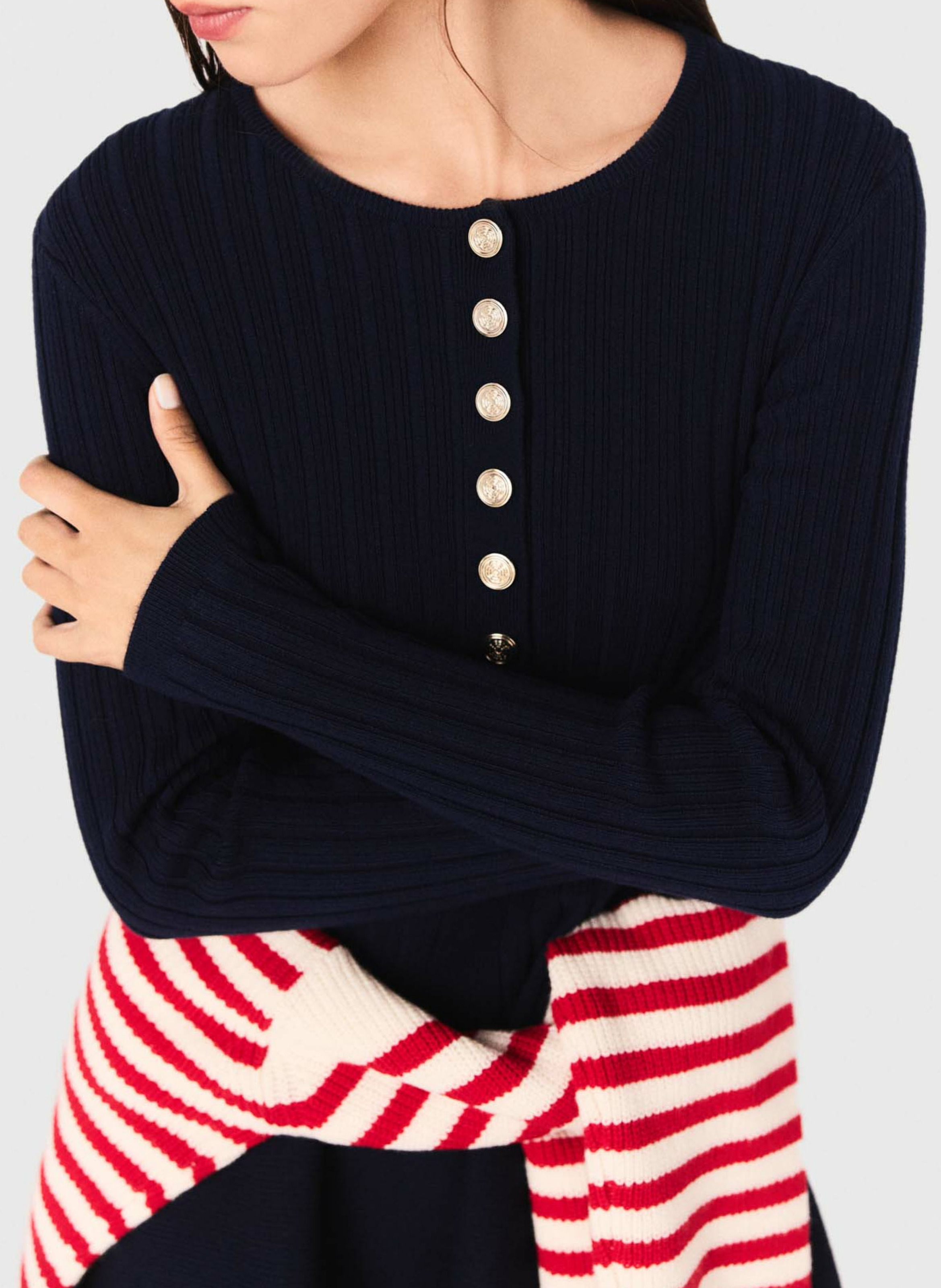 Short dress with round collar and buttons MAJE Blue