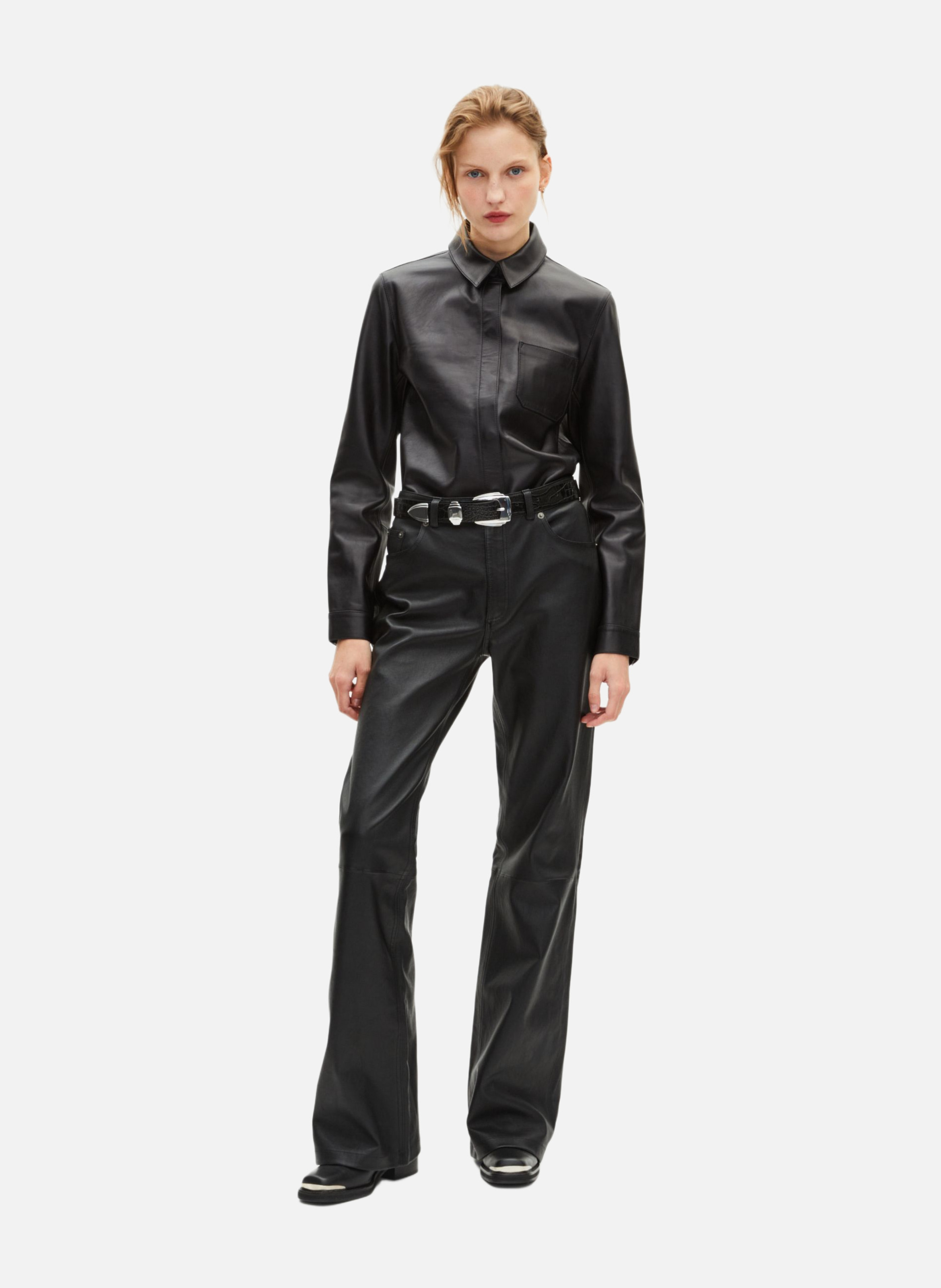 Leather shirt THE KOOPLES Black