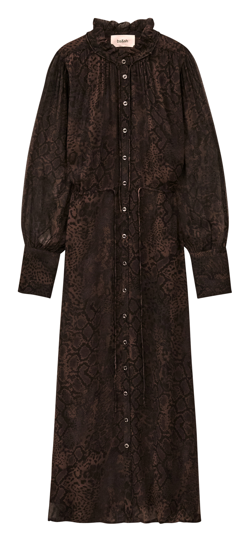 Overhemdjurk met print BA&SH Bruin
