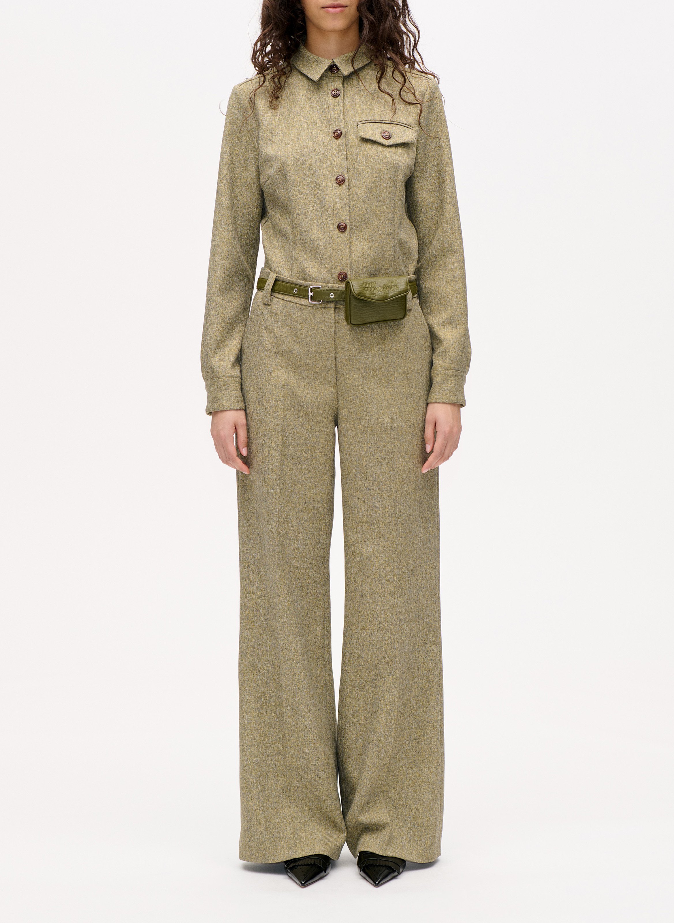 Wide-leg mottled pants BAUM UND PFERDGARTEN Khaki